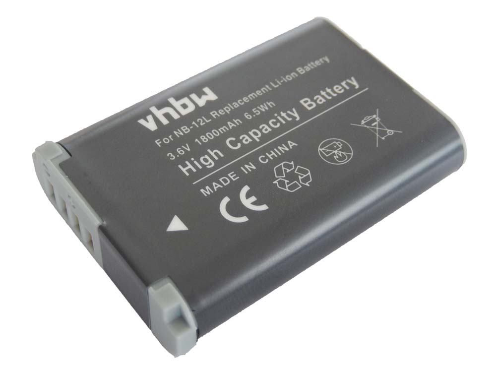 Battery Replacement for Canon NB-12L - 1800mAh, 3.7V, Li-Ion
