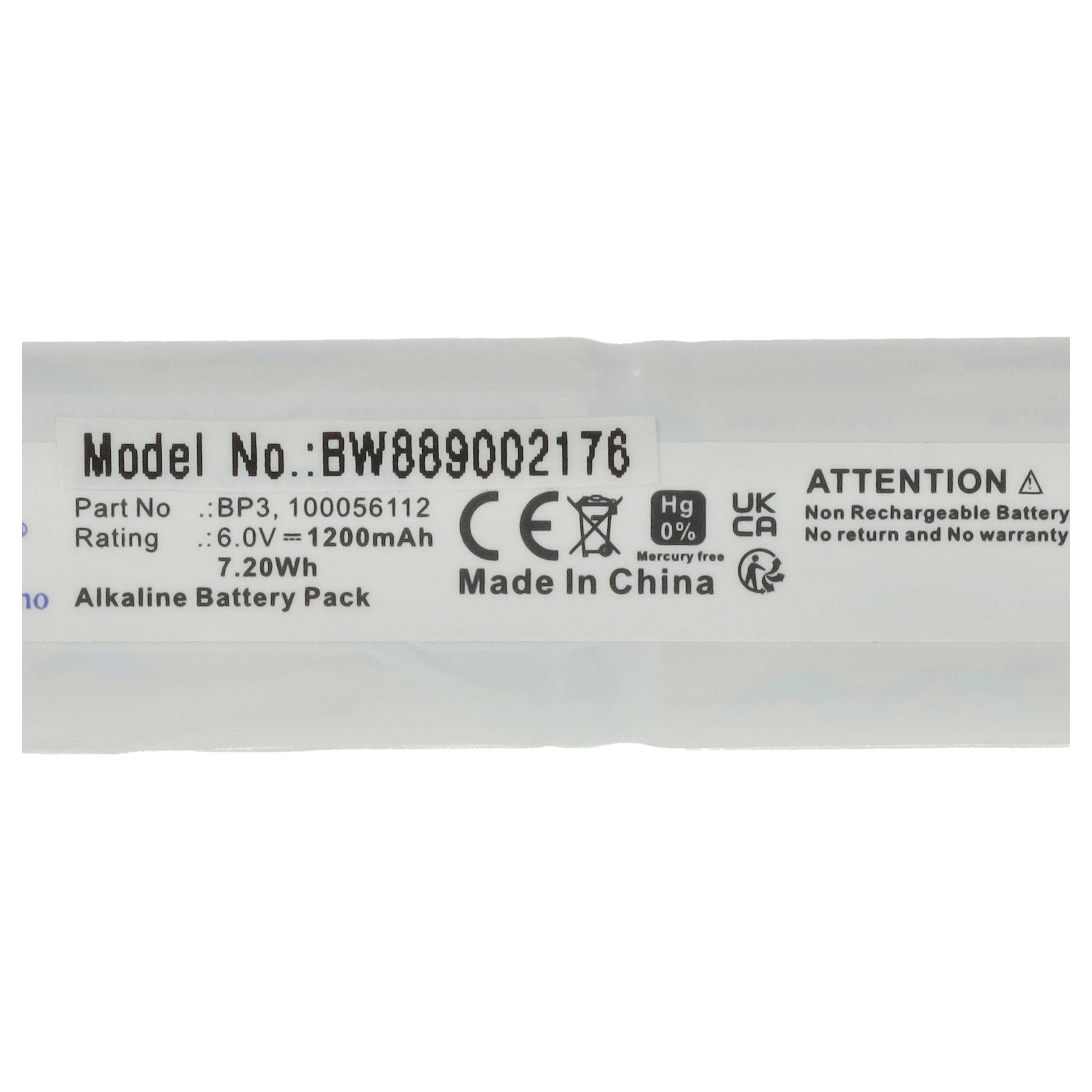 Alarmanlage-Batterie (2 Stück) als Ersatz für Telenot BP3, 100056112 für Telenot - 1200mAh 6V Alkaline
