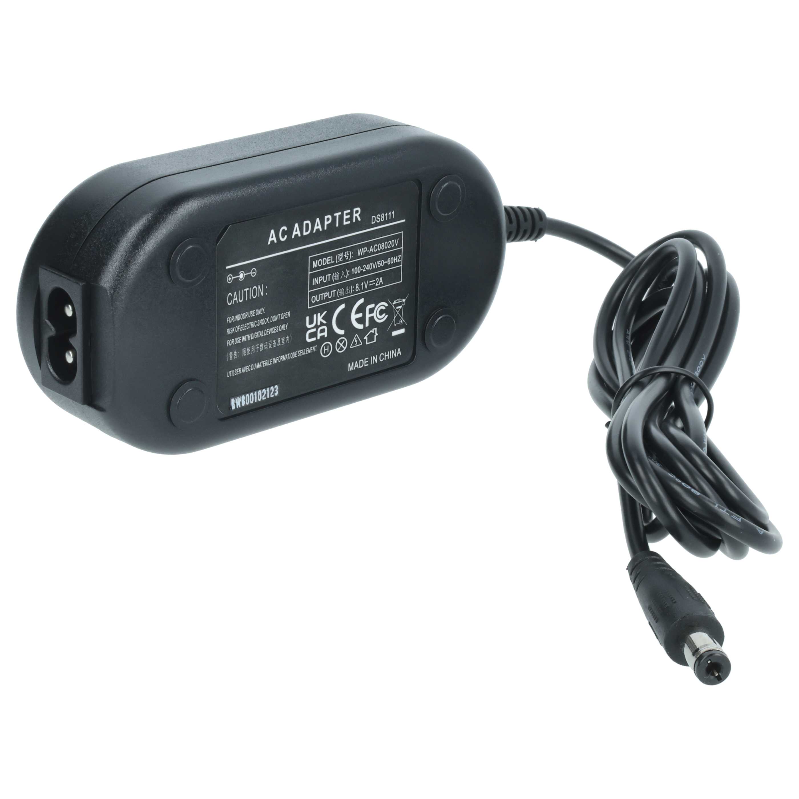 Power Supply replaces ACK-E2 DR400 for Camera + DC Coupler - 2 m, 8.1 V 2.0 A