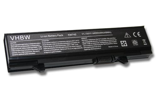 Notebook Battery Replacement for Dell KM668, 312-0762, 312-0769, 451-10616 - 4400mAh 11.1V Li-Ion, silver-grey
