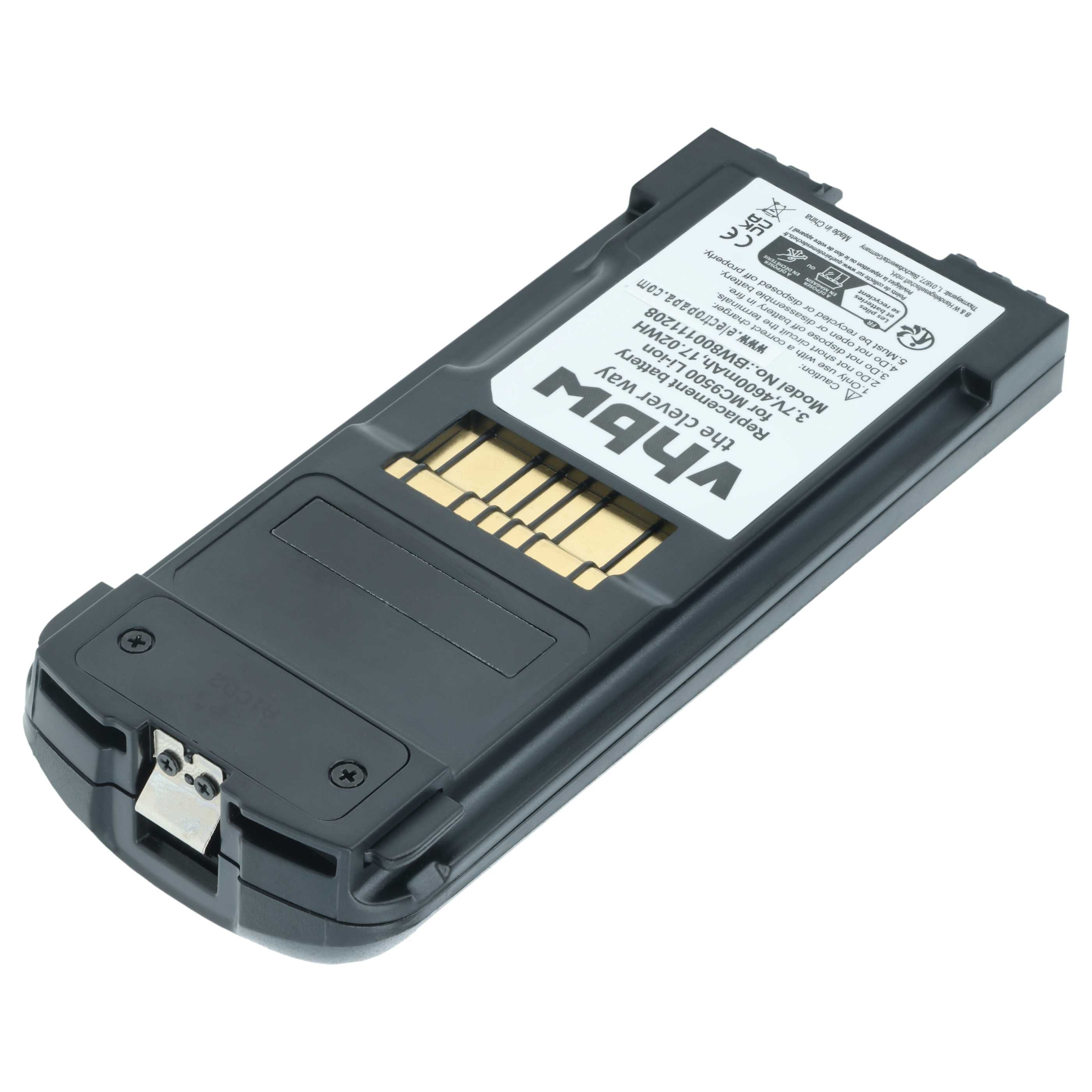 Batería reemplaza Symbol 82-111636-01, BTRY-MC95IABA0 para escáner código de barras (4600 mAh, 3,7 V, Li-Ion)