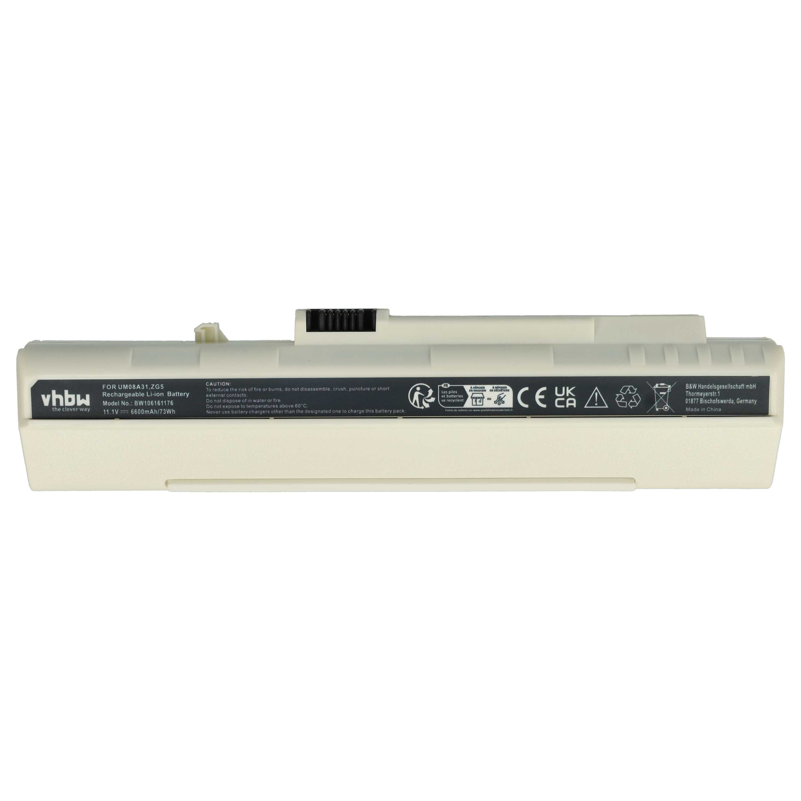 Akumulator do laptopa zamiennik Acer BT.00605.035, 934T2780F, BT.00607.039 - 6600 mAh 11,1 V Li-Ion, biały