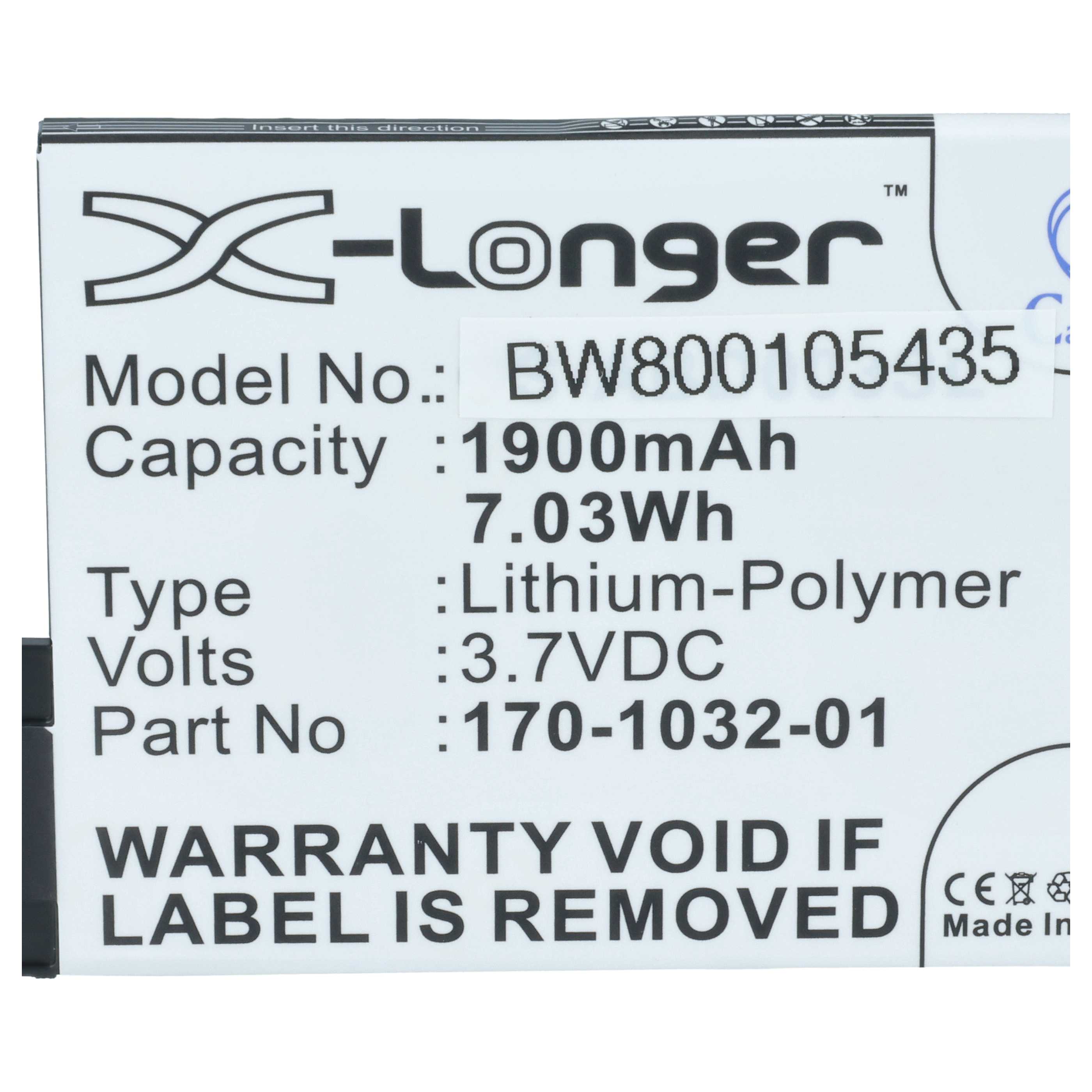E-Book Battery replaces Amazon S11GTSF01A, GP-S10-346392-0100, 170-1032-00 - 1900 mAh 3.7 V Li-polymer