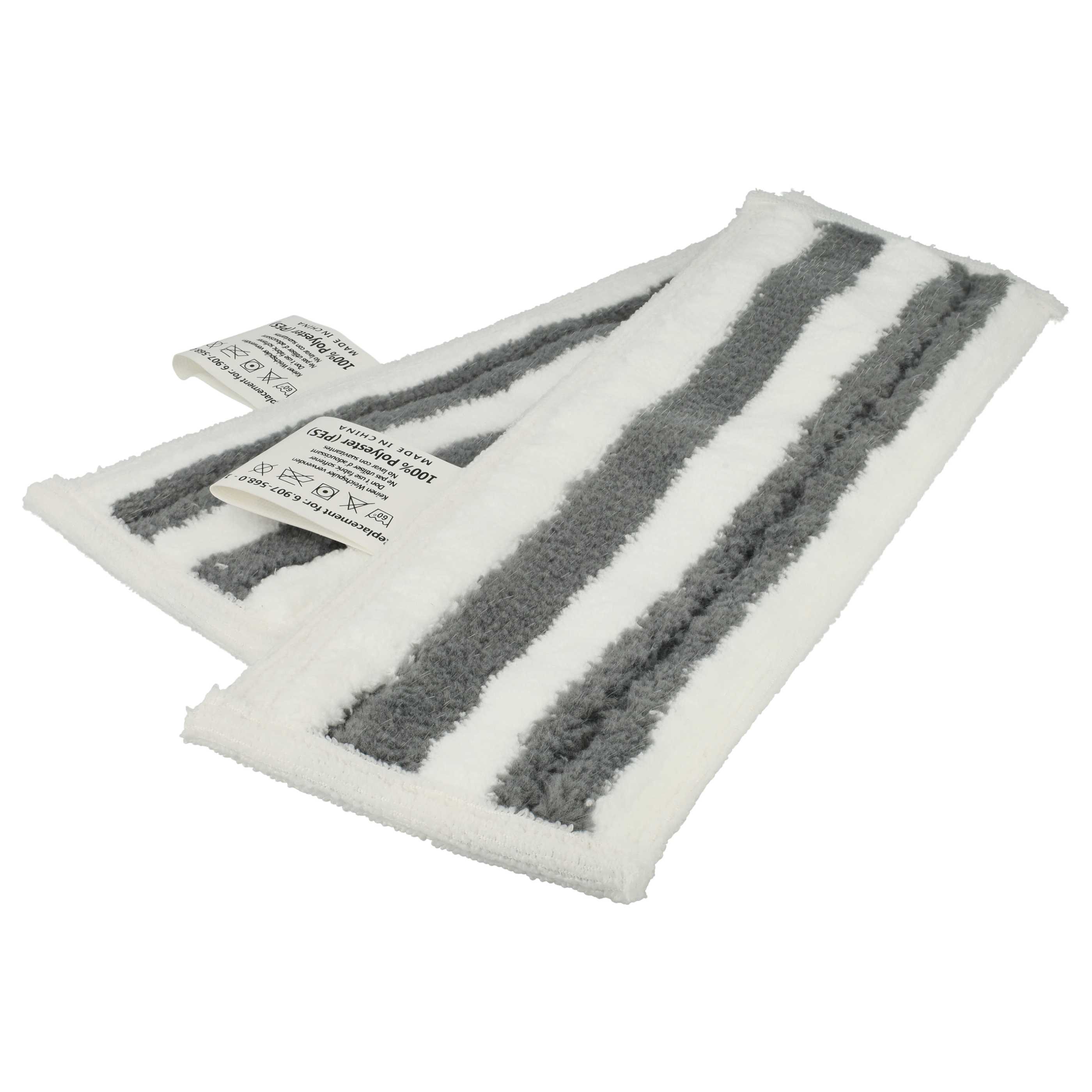 4x Lingette remplace Kärcher 2.863-309.0 pour nettoyeur vapeur Kärcher - microfibre, à scratch, blanc, gris