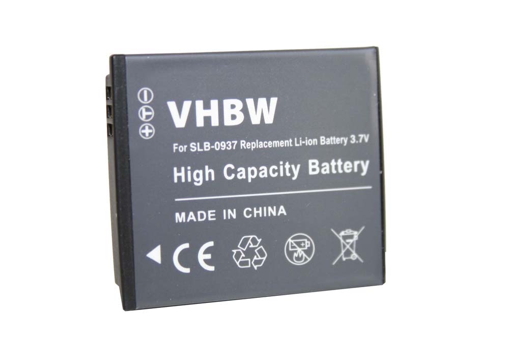 Batterie remplace Samsung SLB-0937 pour appareil photo - 600mAh 3,7V Li-ion