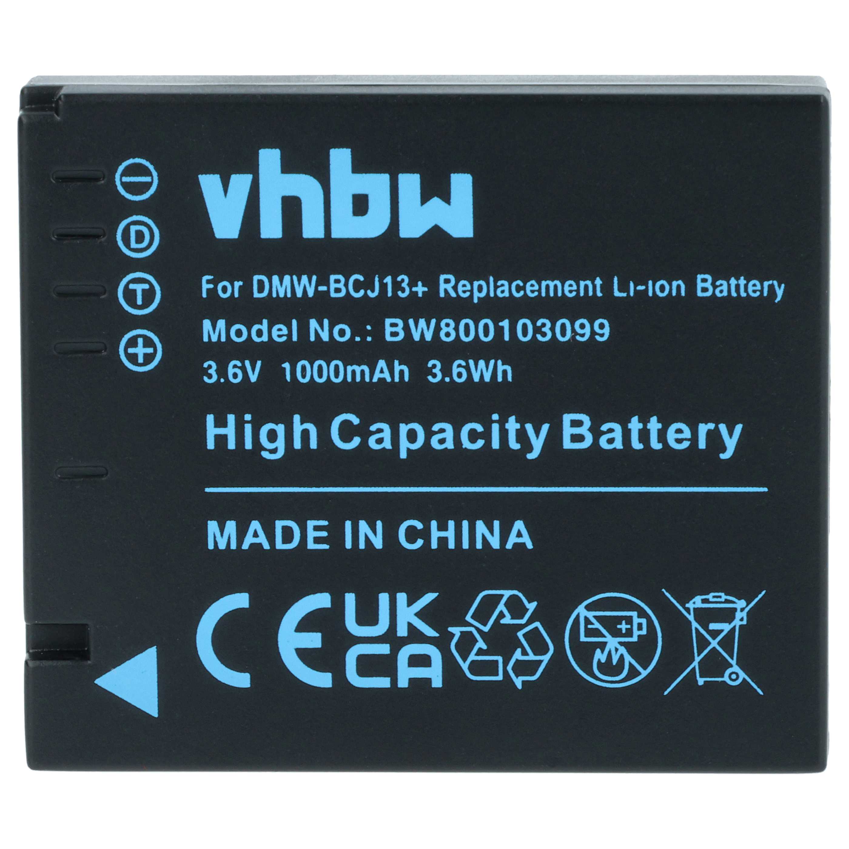 2x Battery replaces Leica BP-DC10E, BP-DC10 - 1000mAh, 3.6V, Li-Ion with Info Chip