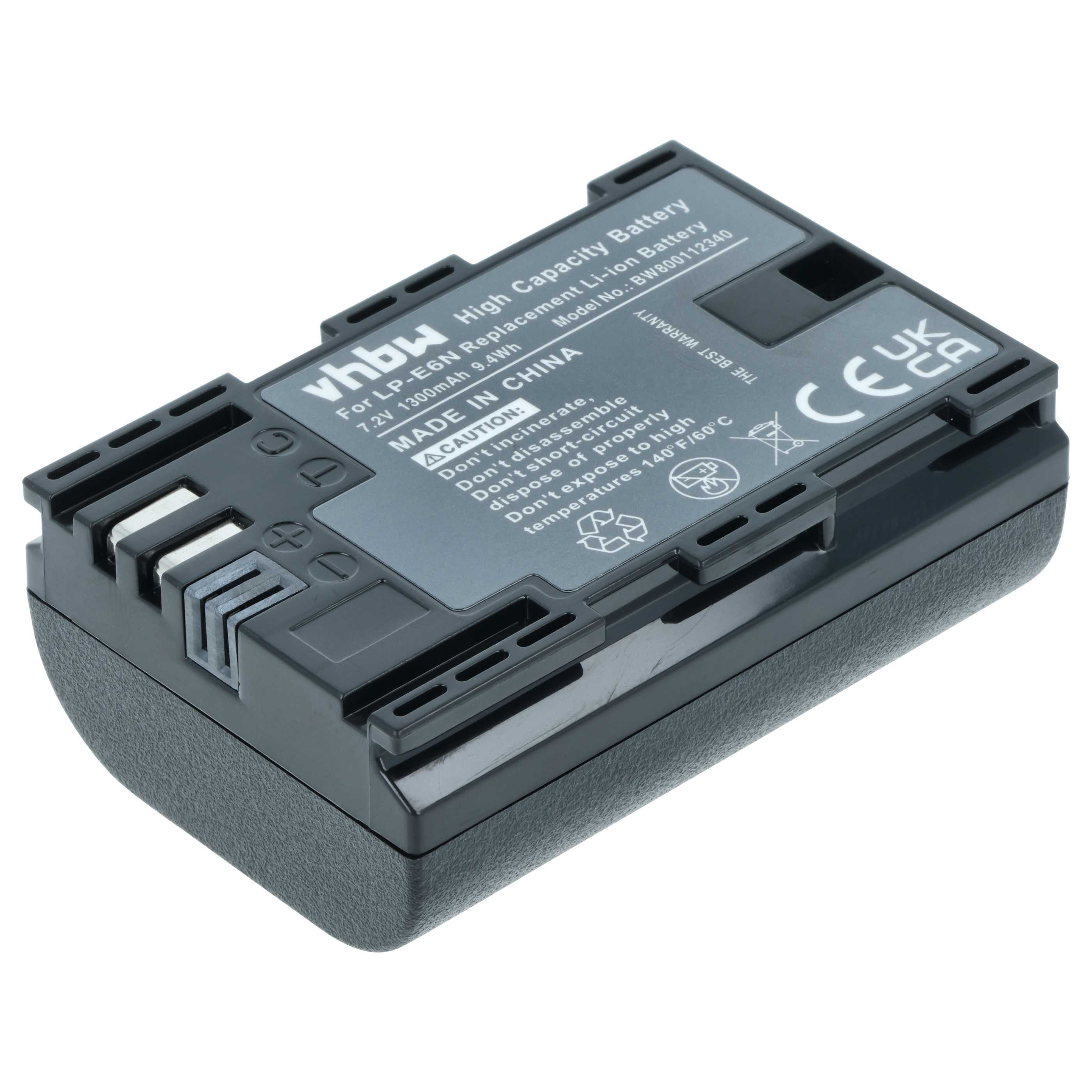 3x Battery replaces Canon LP-E6N - 1300mAh, 7.2V, Li-Ion with Info Chip