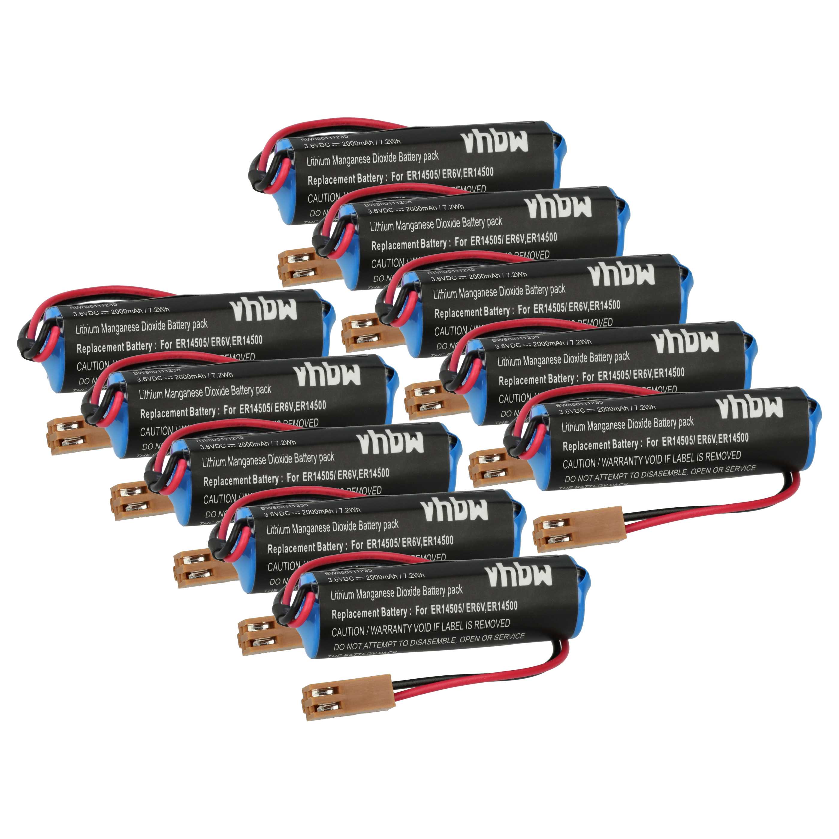 Laser 10x Battery replaces Toshiba ER6V, ER14500 - 2000 mAh 3.6 V Li-MnO2