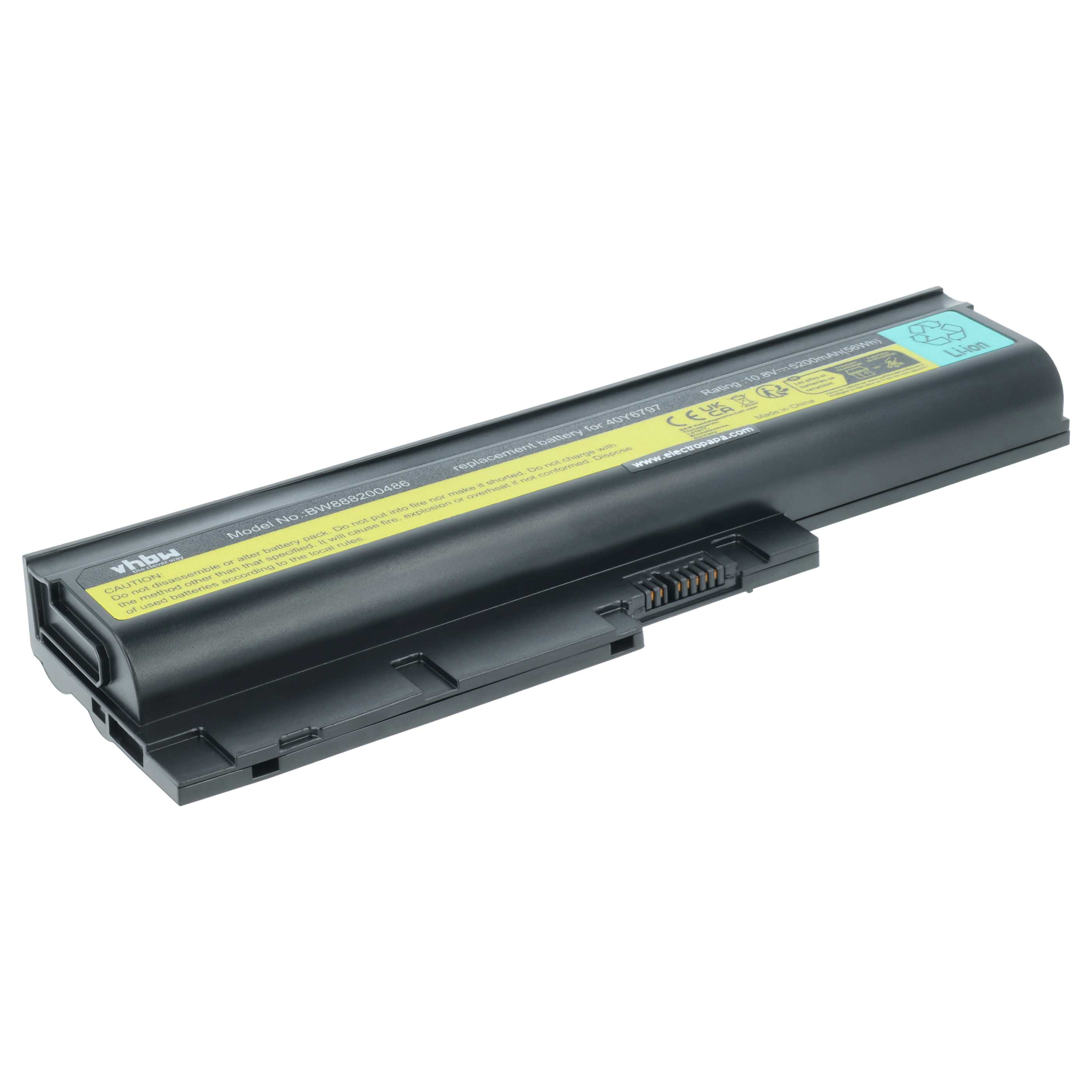 Akumulator do laptopa zamiennik IBM / Lenovo 40Y6797, 40Y6798, 40Y6795 - 5200 mAh 10,8 V Li-Ion, czarny