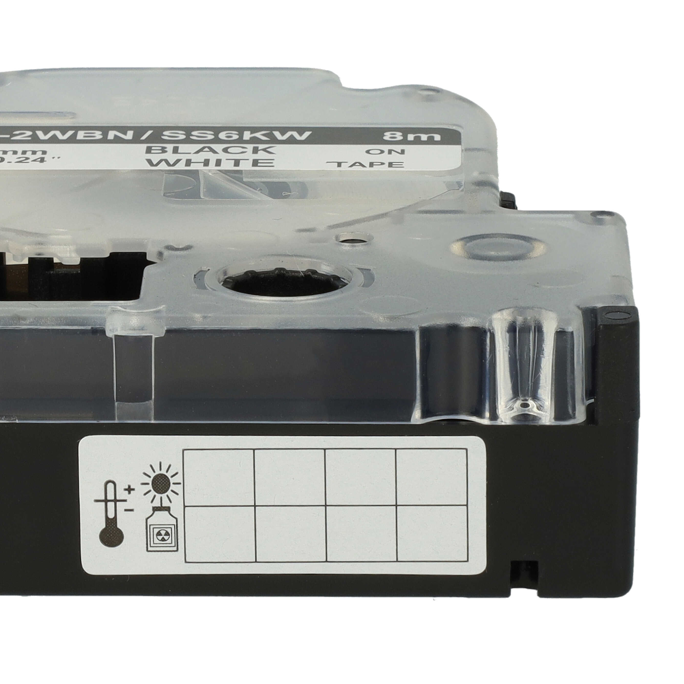 3x Label Tape replaces Epson LC-2WBN - 6 mm Black to White
