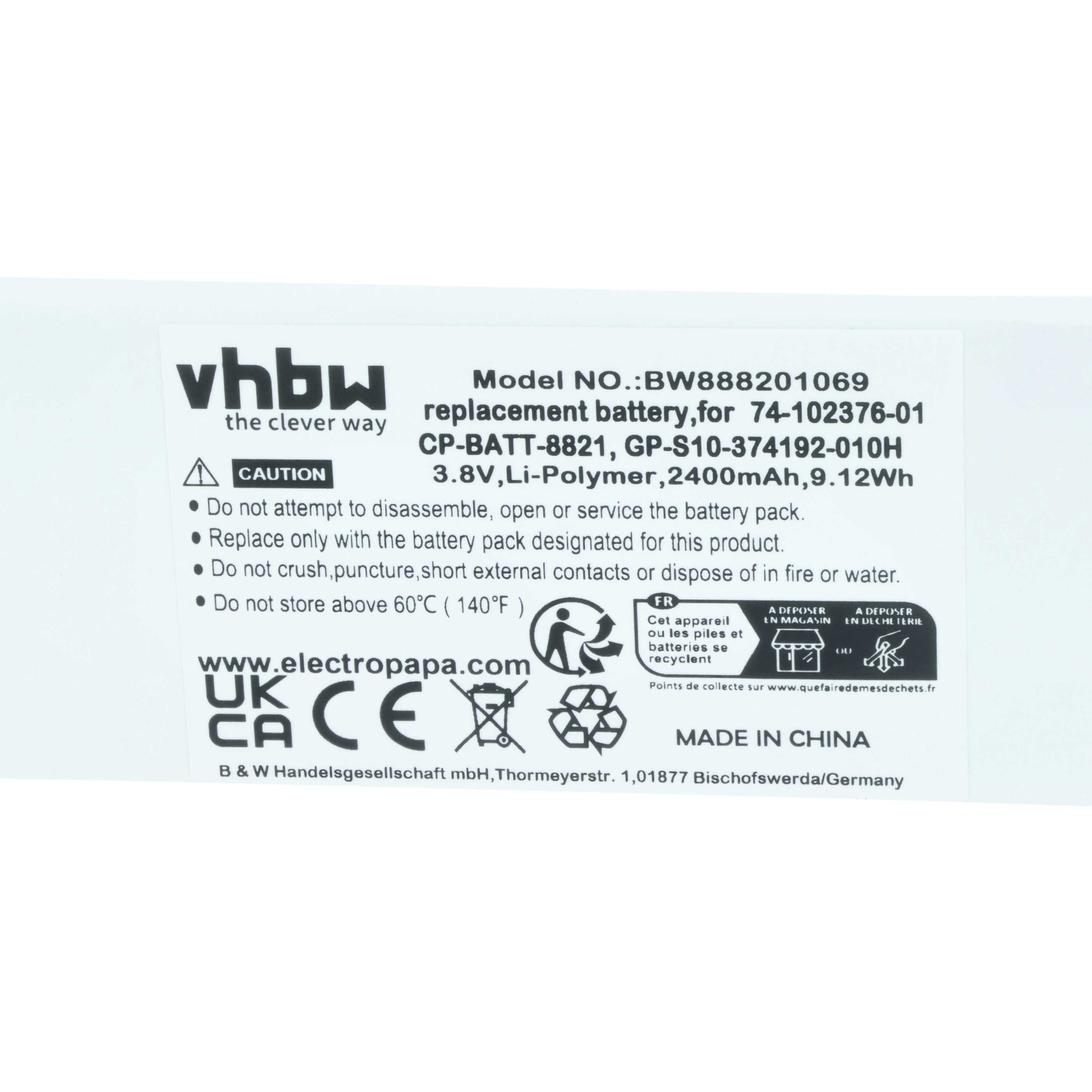 Akumulator do telefonu smartfona zamiennik Cisco 74-102376-01, CP-BATT-8821 - 2400 mAh 3,8 V LiPo