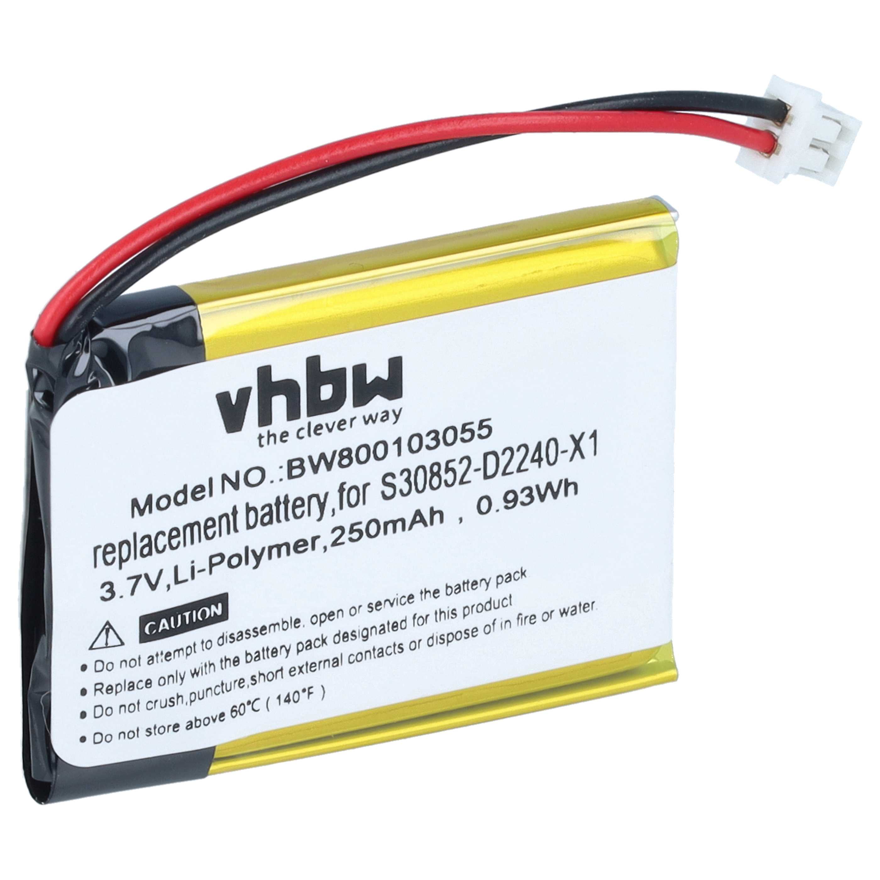 Batterie remplace Siemens V30145-K1310-X448, S30852-D2240-X1 pour téléphone Gigaset - 250mAh 3,7V Li-ion