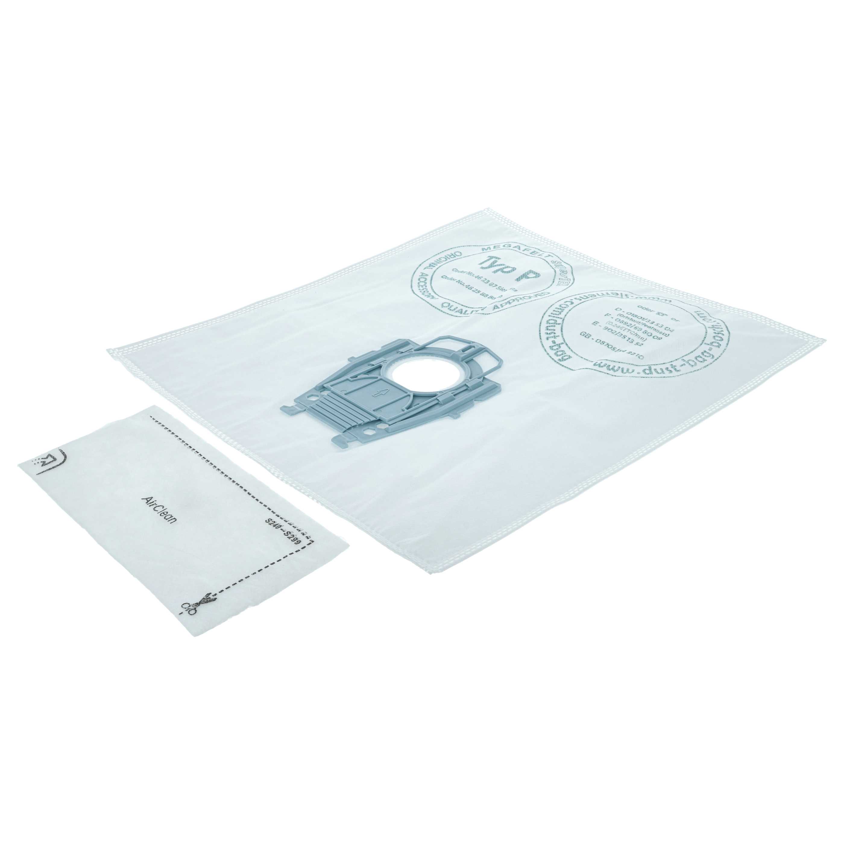 Kit filtre + sac 12 pcs remplace Bosch 00462588, 00461708, 00462587, 00461349, 00461707 pour aspirateur Bosch