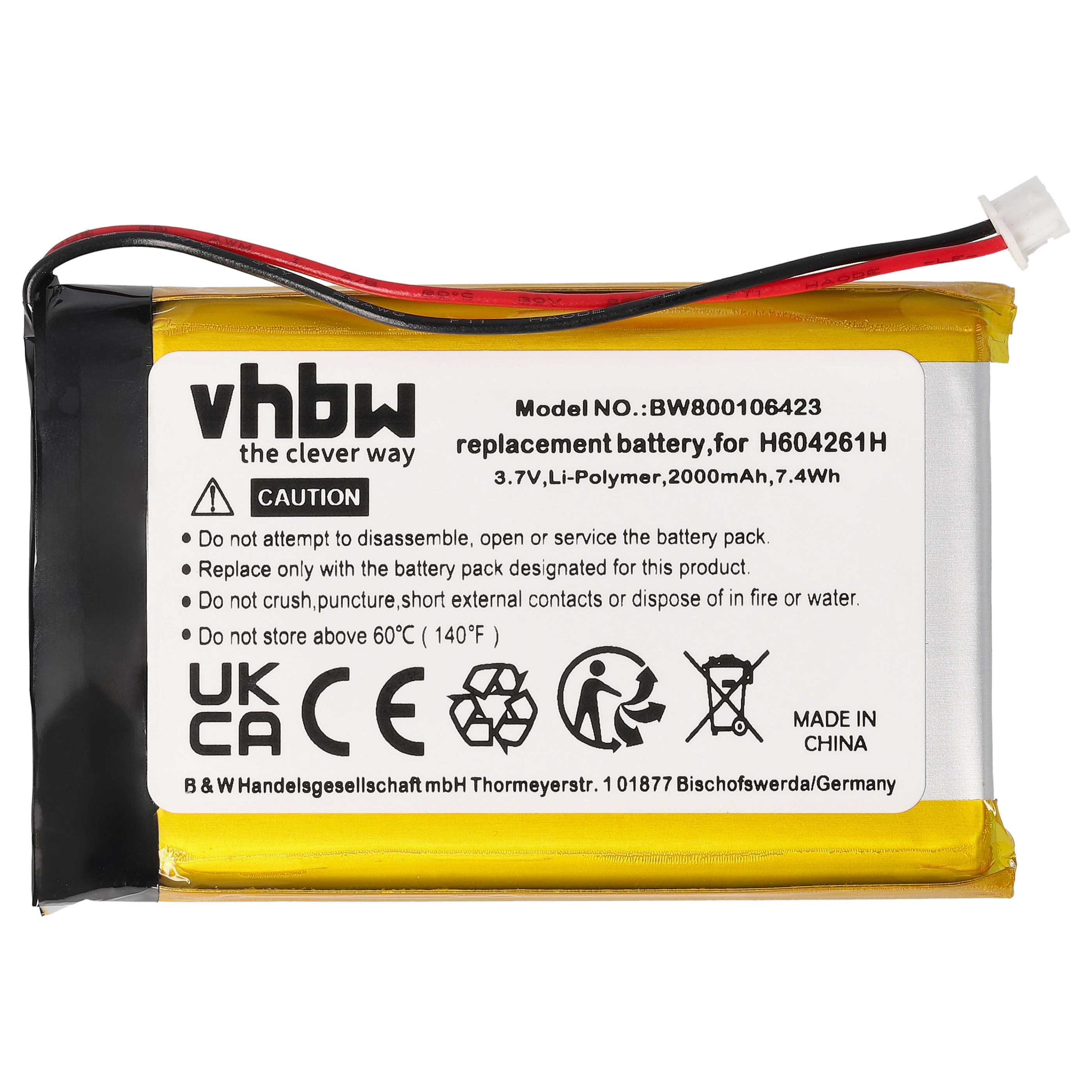 Akumulator do nawigacji GPS zamiennik Bushnell H604261H - 2000 mAh 3,7 V LiPo