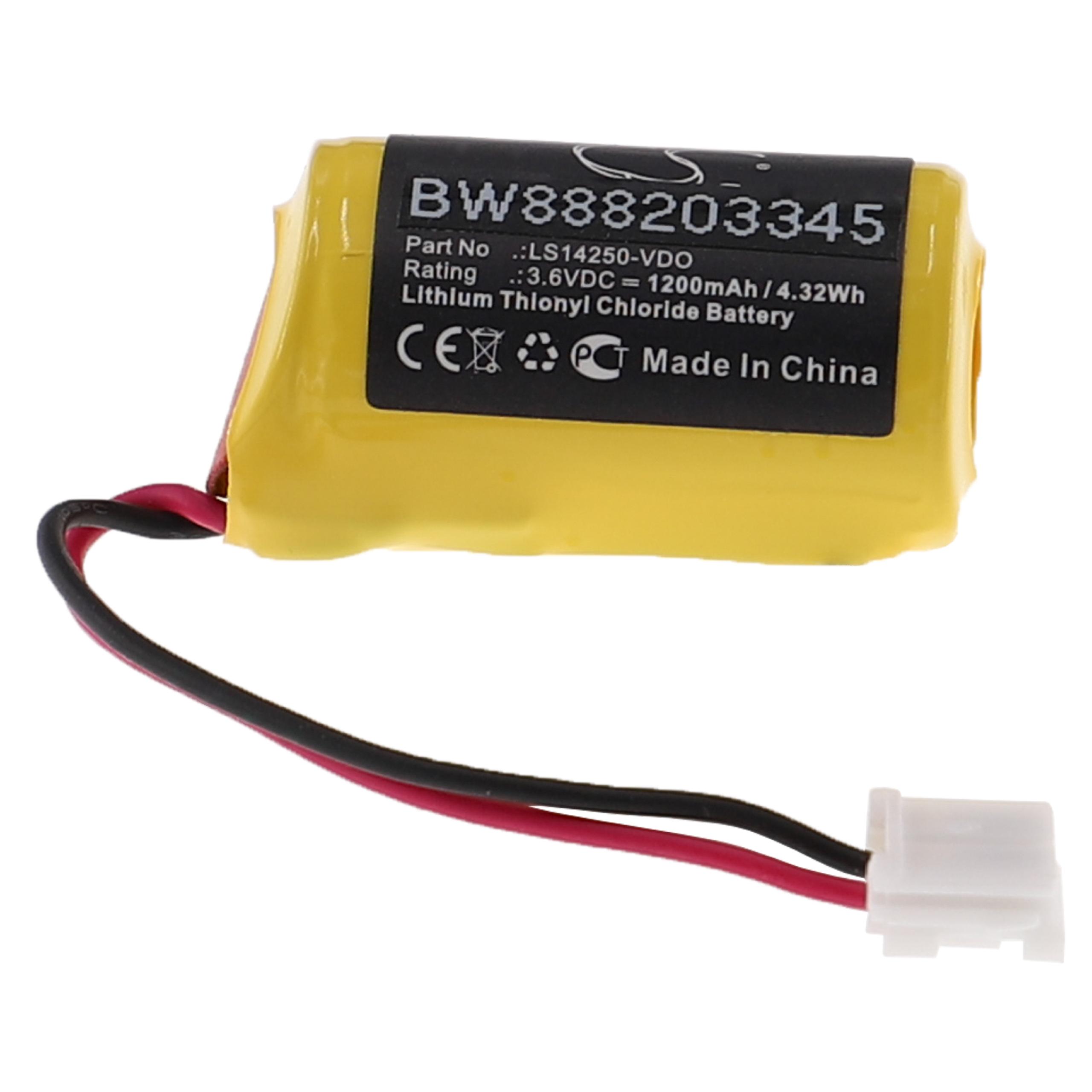 Tacograph Battery Replacement for Siemens A2C59511954, LS14250-VDO, A2C59511954X - 1200mAh 3.6V Li-SOCl2
