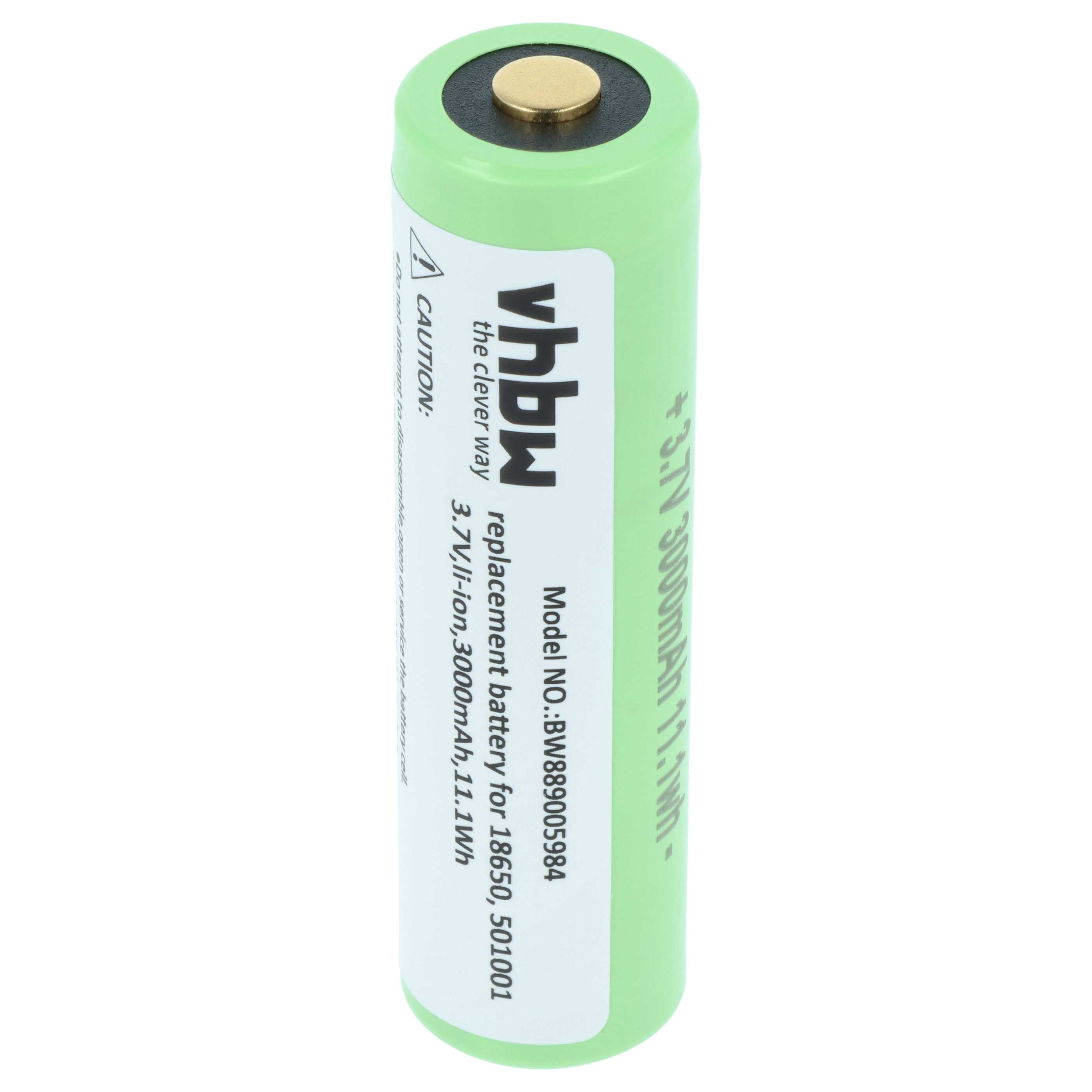 Torch - Battery replaces Ledlenser 501001 - 3000 mAh 3.7 V Li-Ion