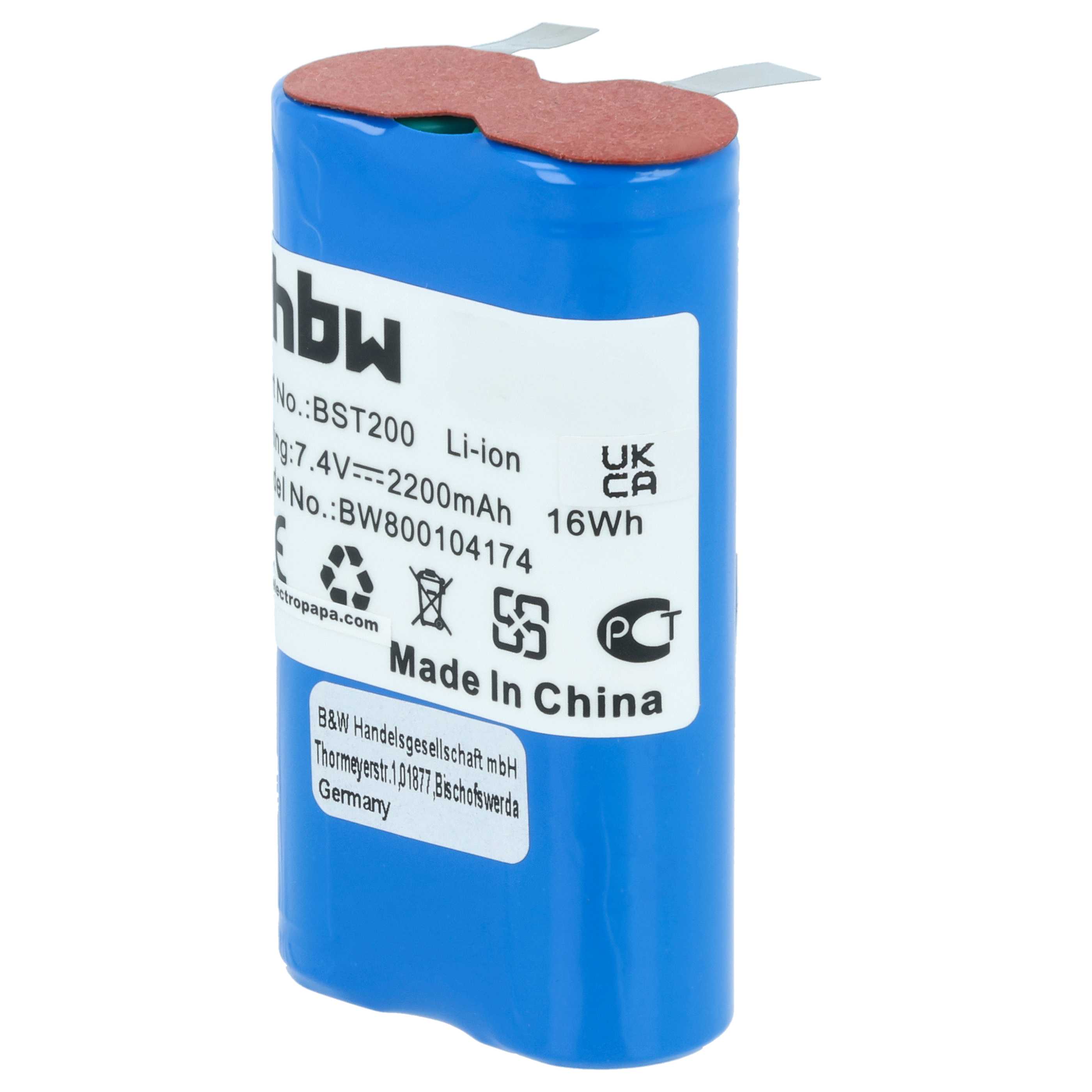 Wetterstation-Akku als Ersatz für Bosch BST200 für Bosch - 2200mAh 7,4V Li-Ion