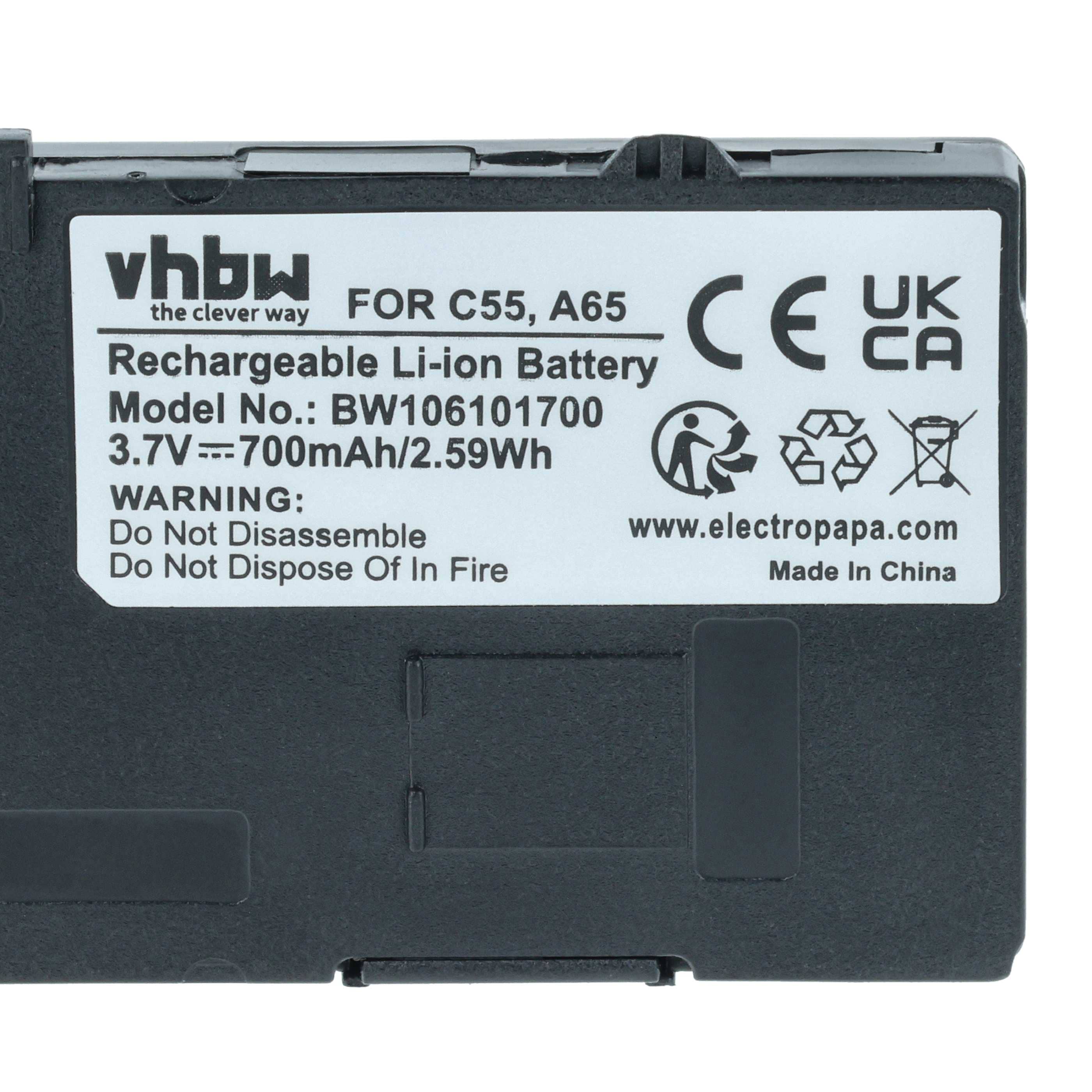 3x Batteries remplace Siemens BA-510, S30852-D1752-X1 pour téléphone Telekom - 700mAh 3,7V Li-ion