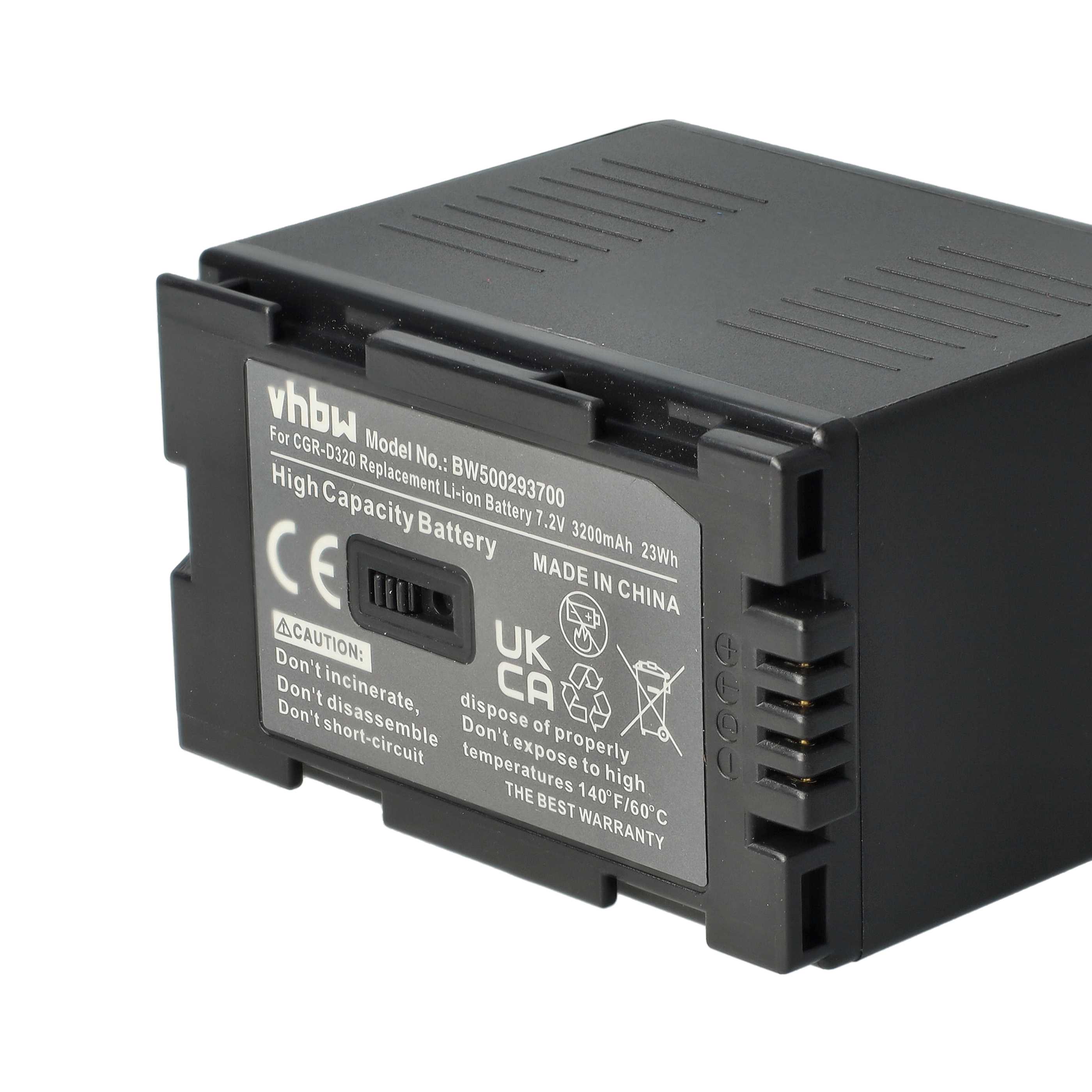 Videocamera Battery replaces Hitachi DZ-BP16, DZ-BP28 - 3200 mAh 7.2 V Li-Ion