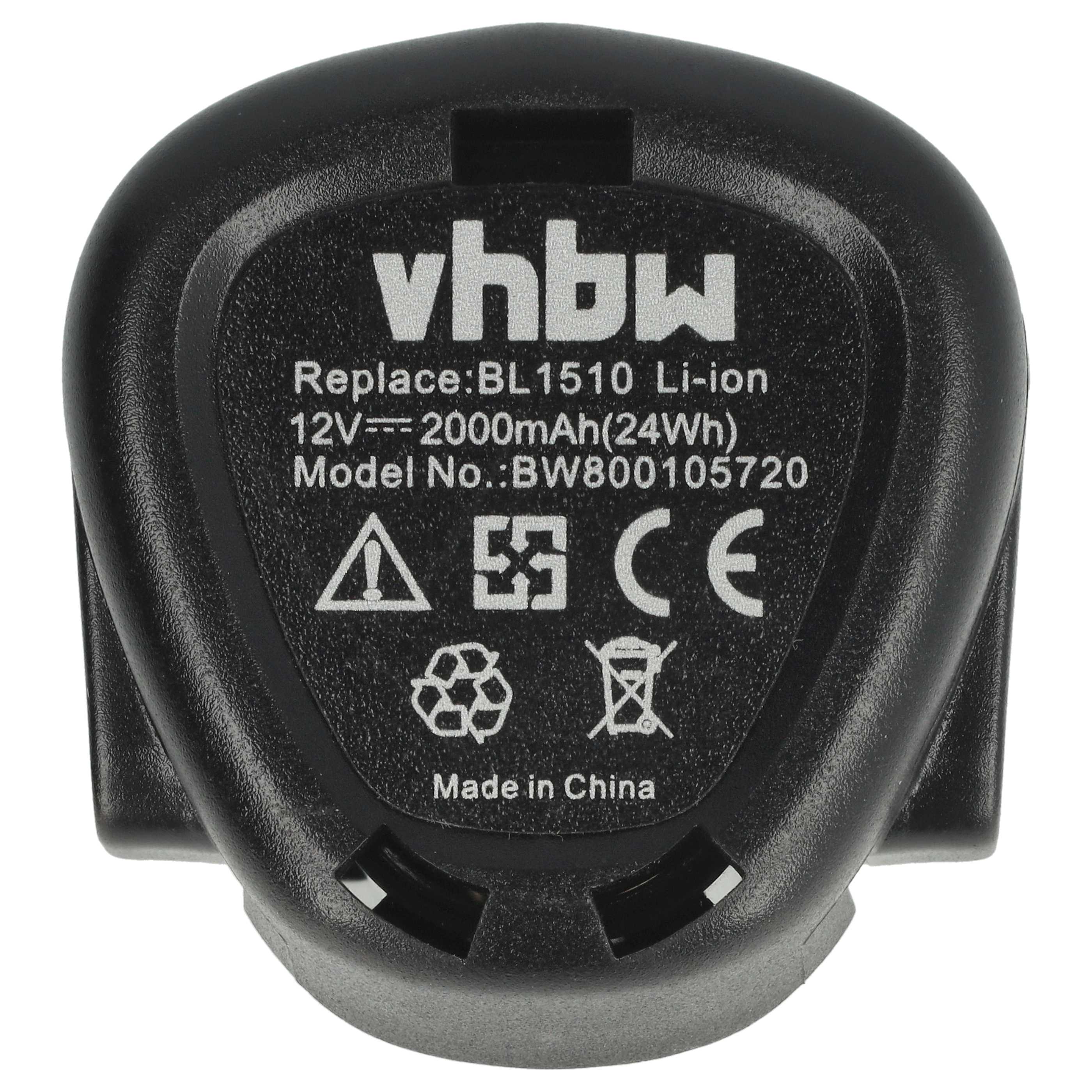 2x Battery replaces Black & Decker LB12, BL1510, BL1310, BL1110 Electric Power Tool - 2000 mAh, 12 V, Li-Ion