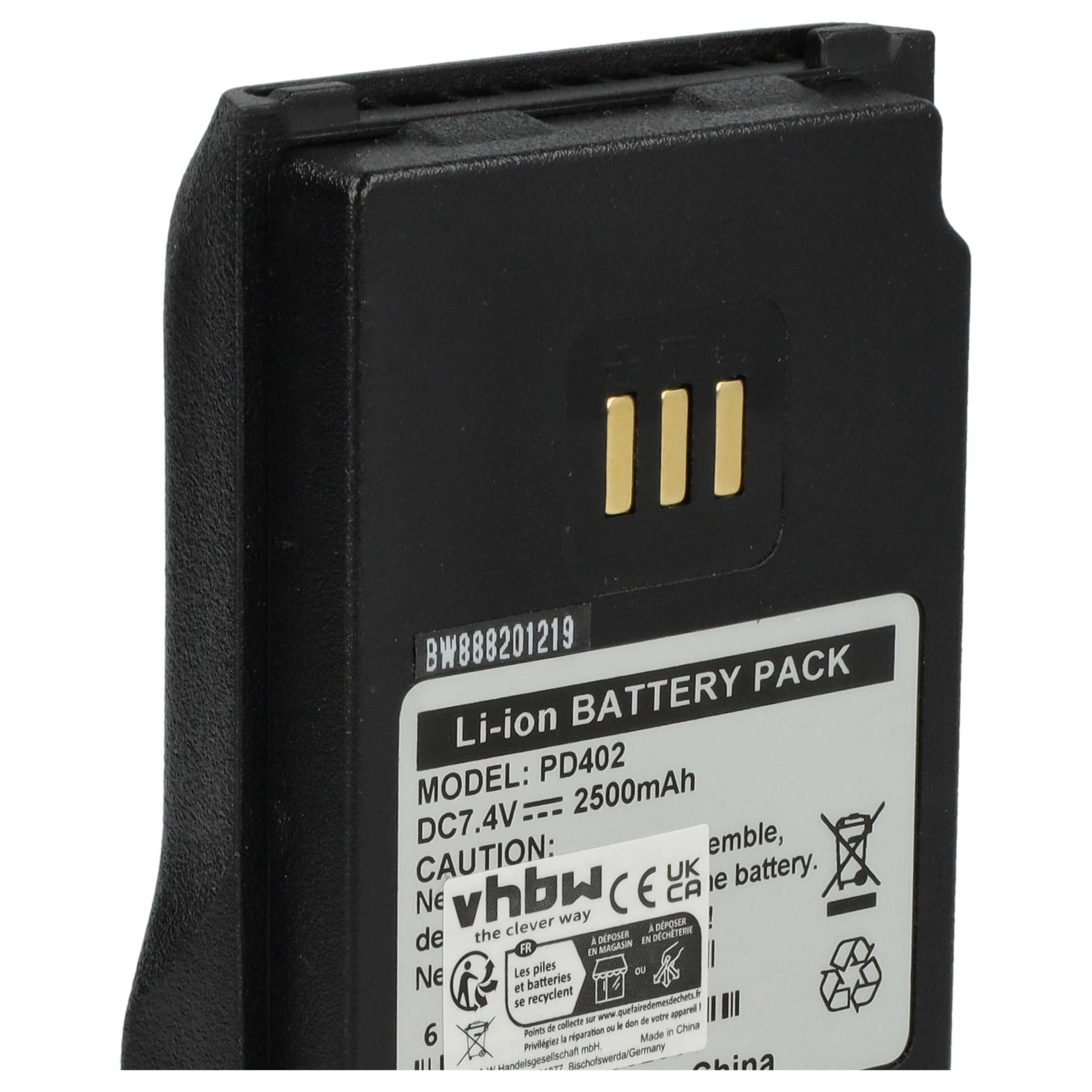 Radio Battery replaces Hytera BL1502, BL2010, BL1504, BL2020-EX, BL2020 - 2500 mAh 7.2 V Li-Ion