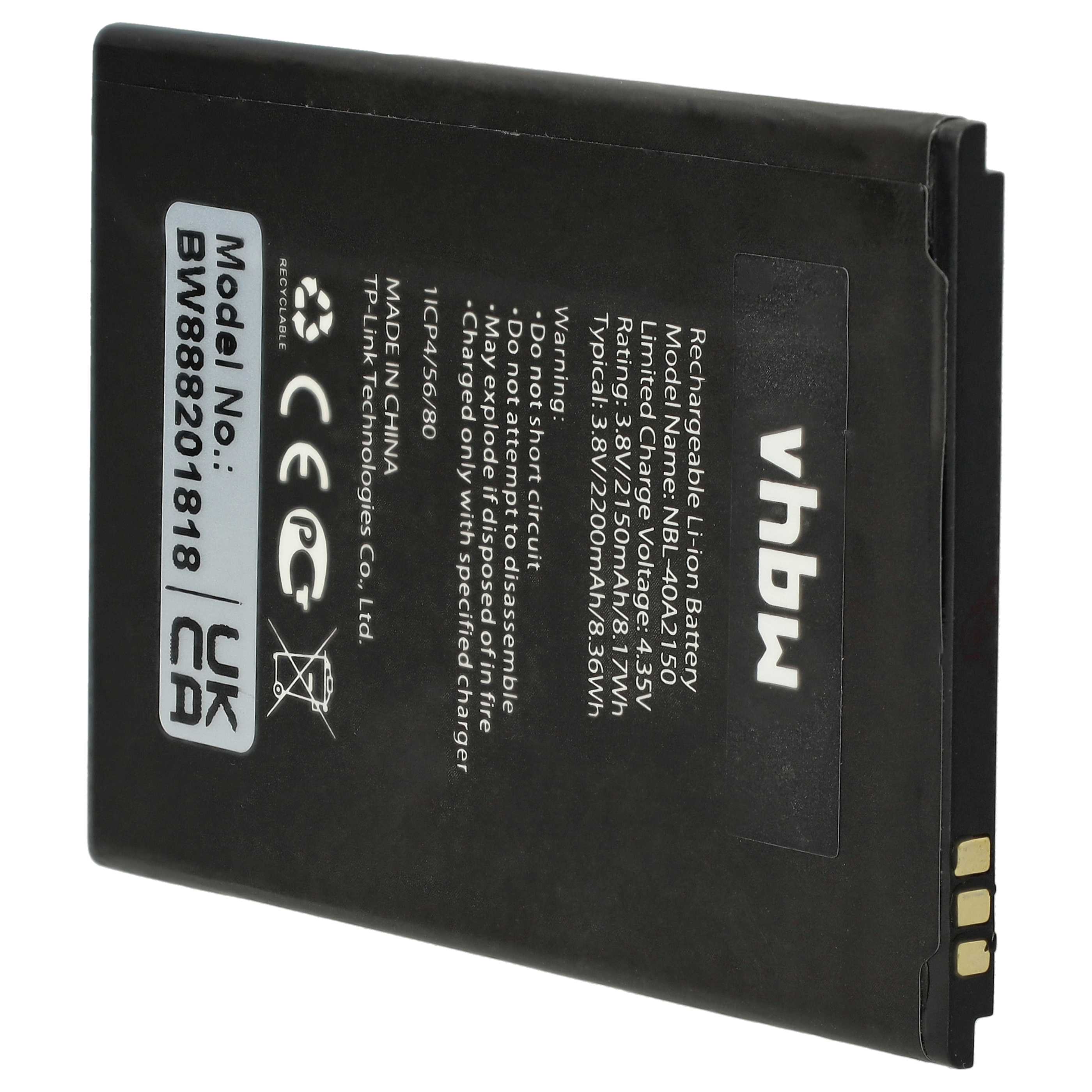 Batería reemplaza Neffos/TP-Link NBL-40A2150 para móvil, teléfono Neffos/TP-Link - 2050 mAh 3,8 V Li-Ion
