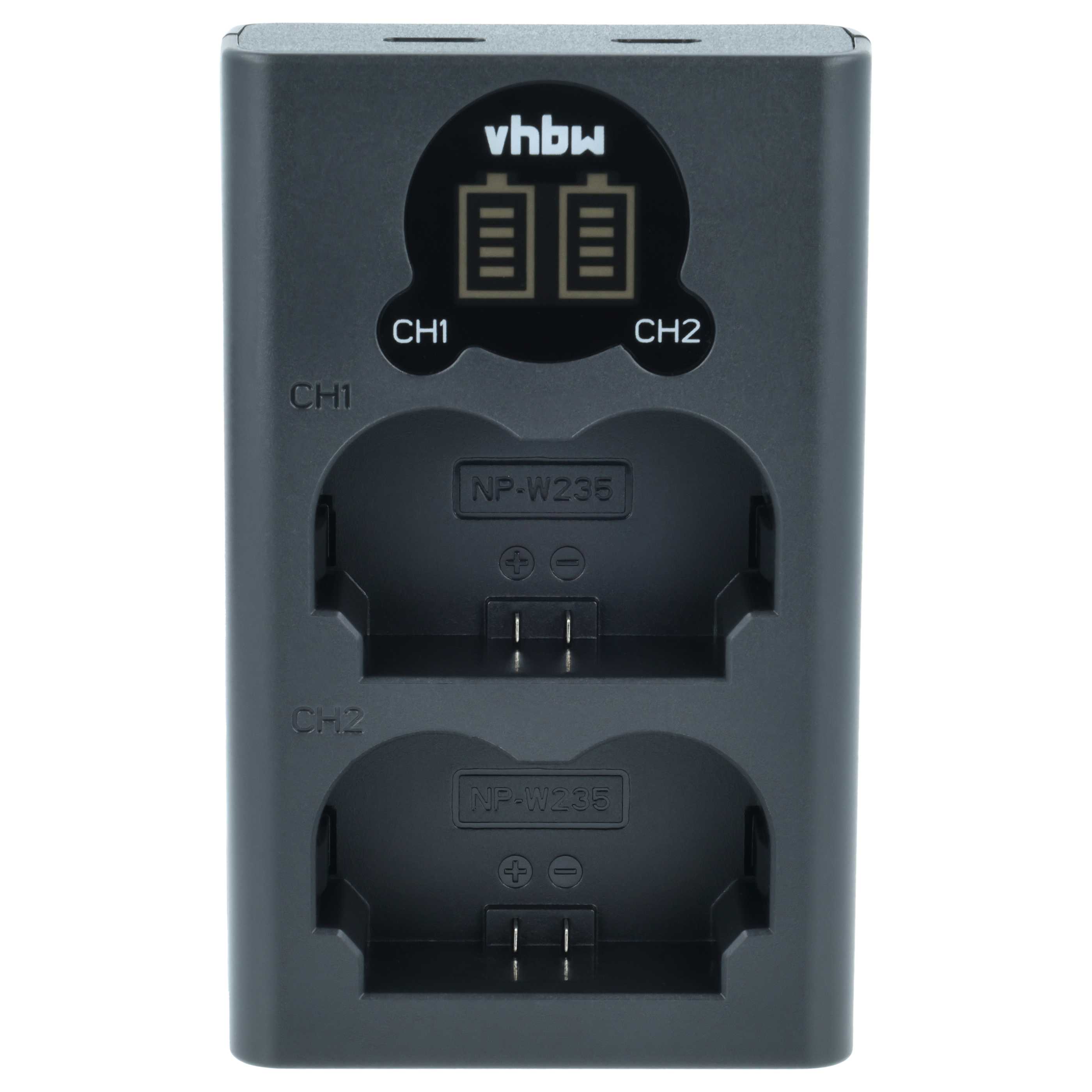 Battery Charger Micro-USB + USB-C + Cable Micro-USB suitable for Fuji Fujifilm GFX 50S II Digital Camera