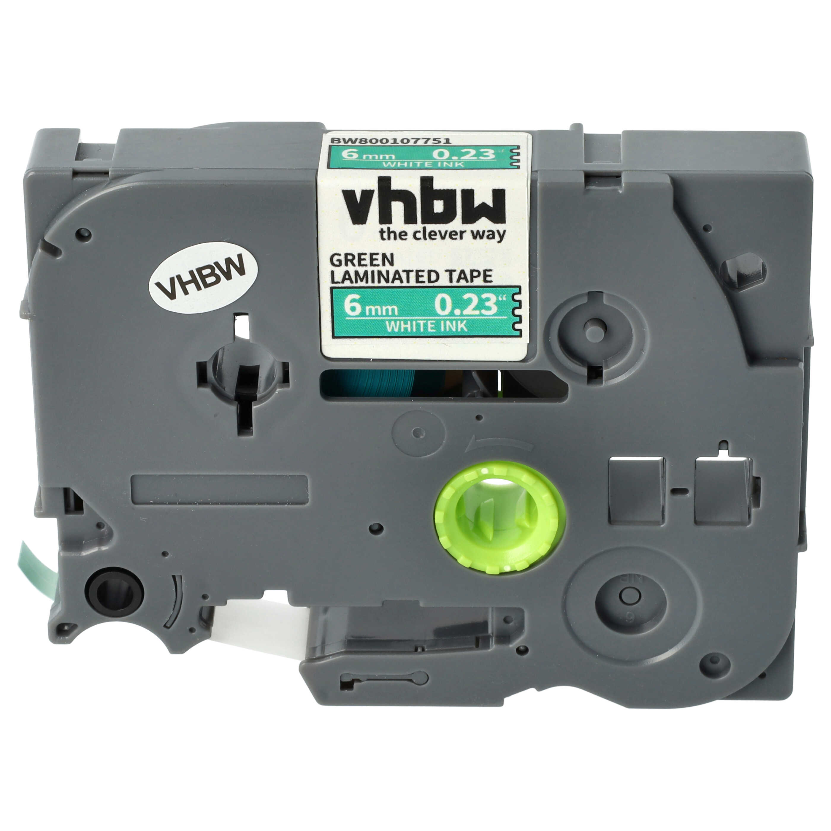 Label Tape as Replacement for Brother TZE-715 - 6 mm White to Green