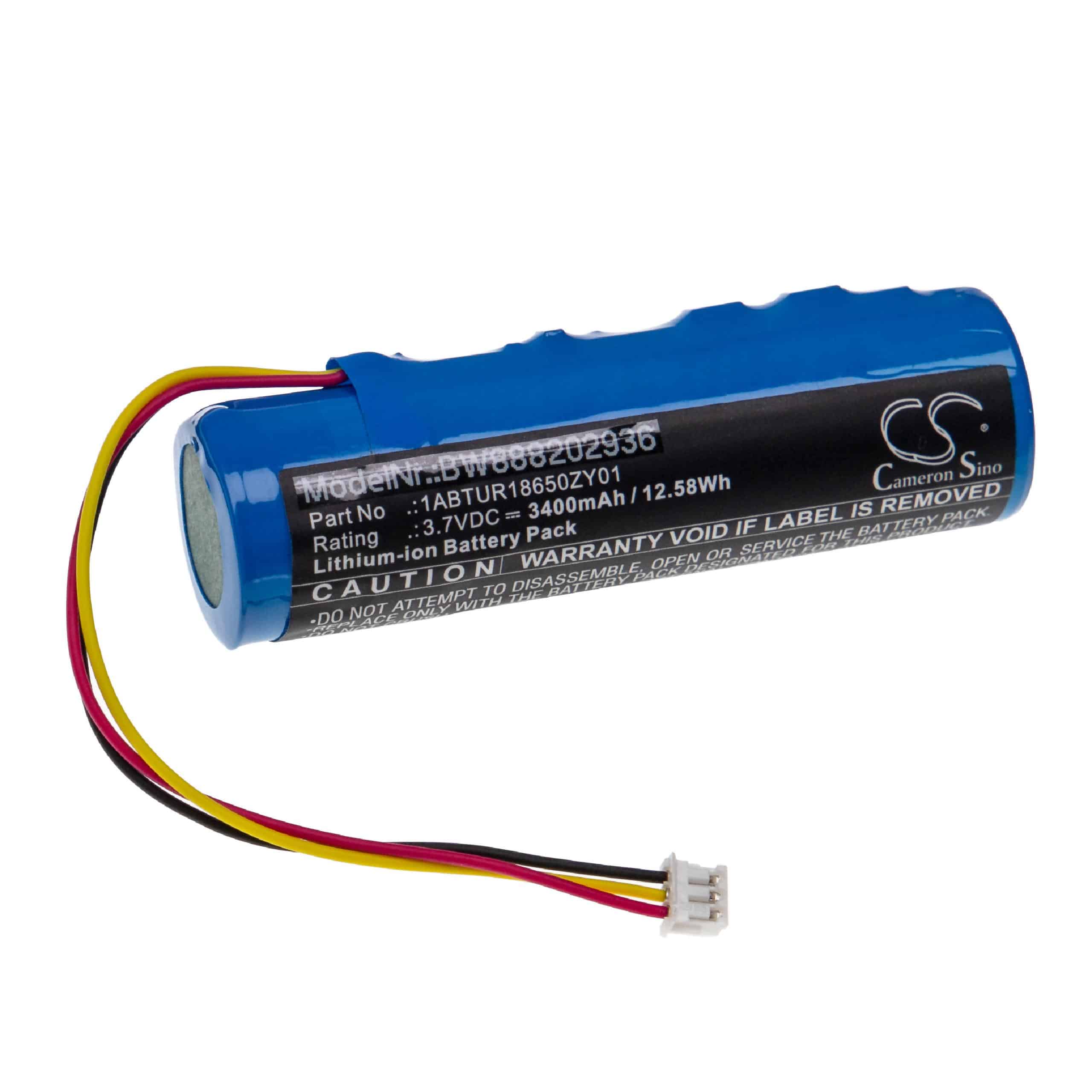 Wind Instrument Battery Replacement for AKAI 1ABTUR18650ZY01, NB2537-R0 - 3400mAh 3.7V Li-ion