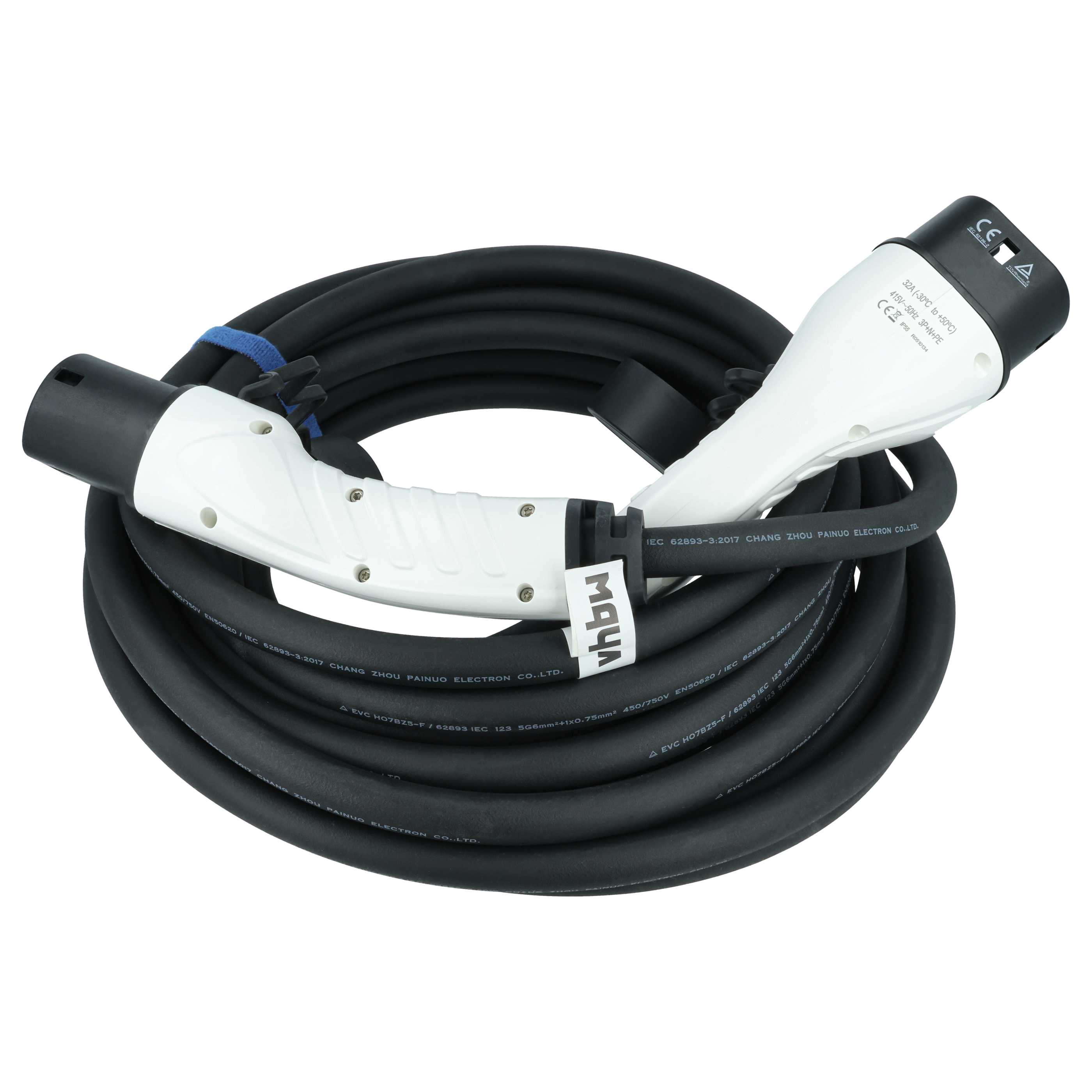 E-Auto Ladekabel Typ 2 zu Typ 2 passend für Renault Zoe, Zoe E-Tech - 32 A 3-phasig, 22 kW Mode 3, 10 m