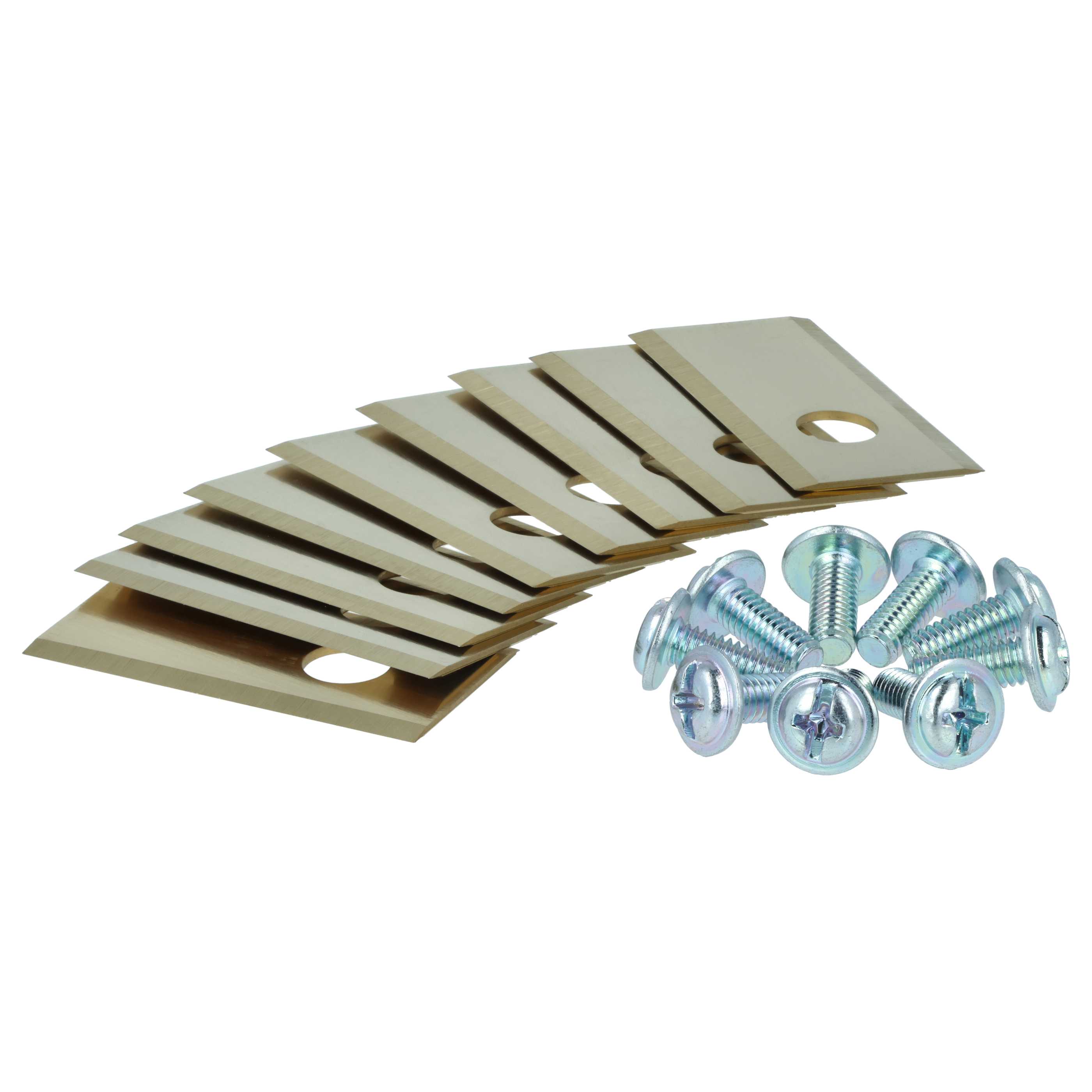 9x Lames pour tondeuse Philips, Scheppach, Worx, Landxcape – Couteaux apatite de titane, Silber Gold