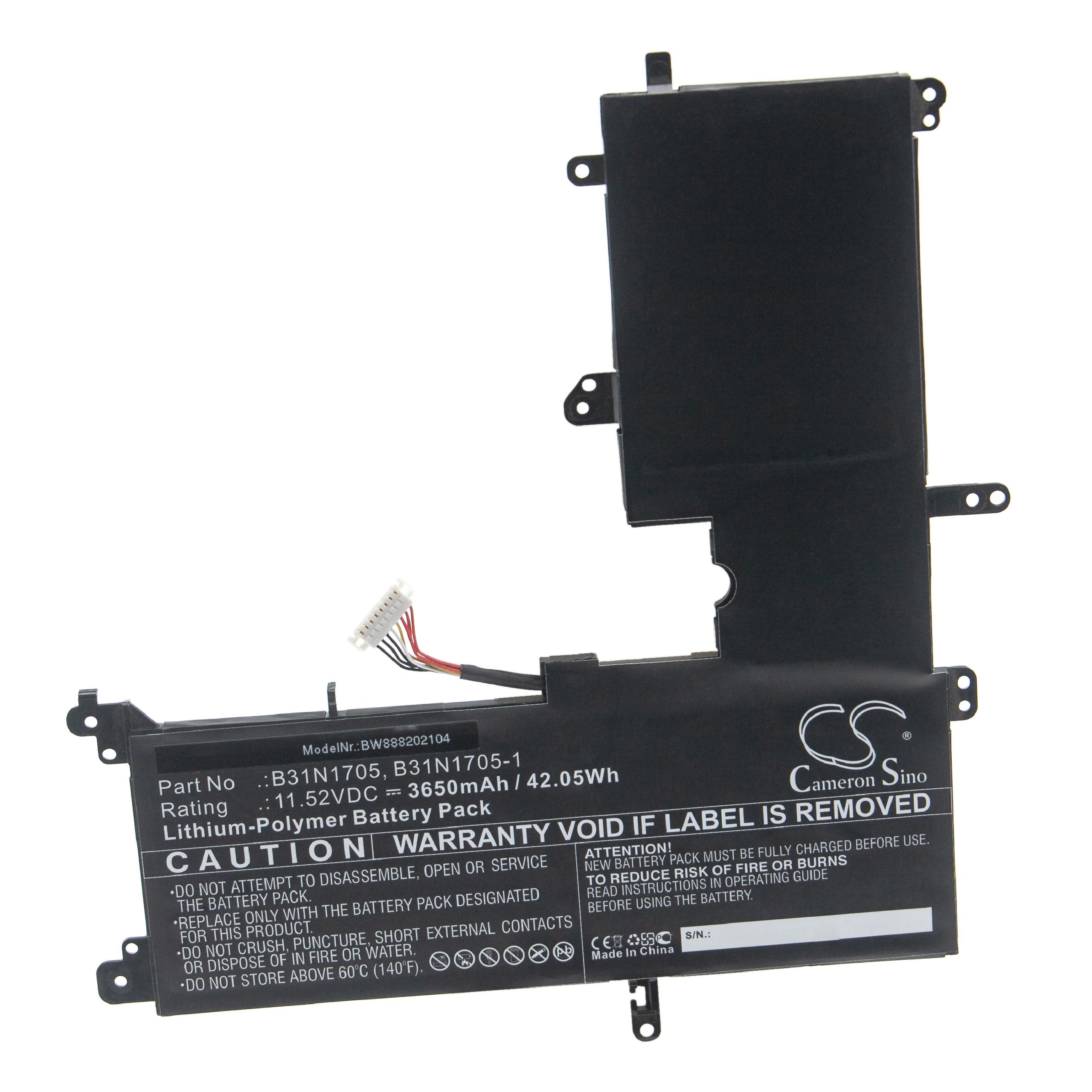 Notebook Battery Replacement for Asus 0B200-02660000, B31N1705, 0B200-02660100 - 3650mAh 11.52V Li-polymer