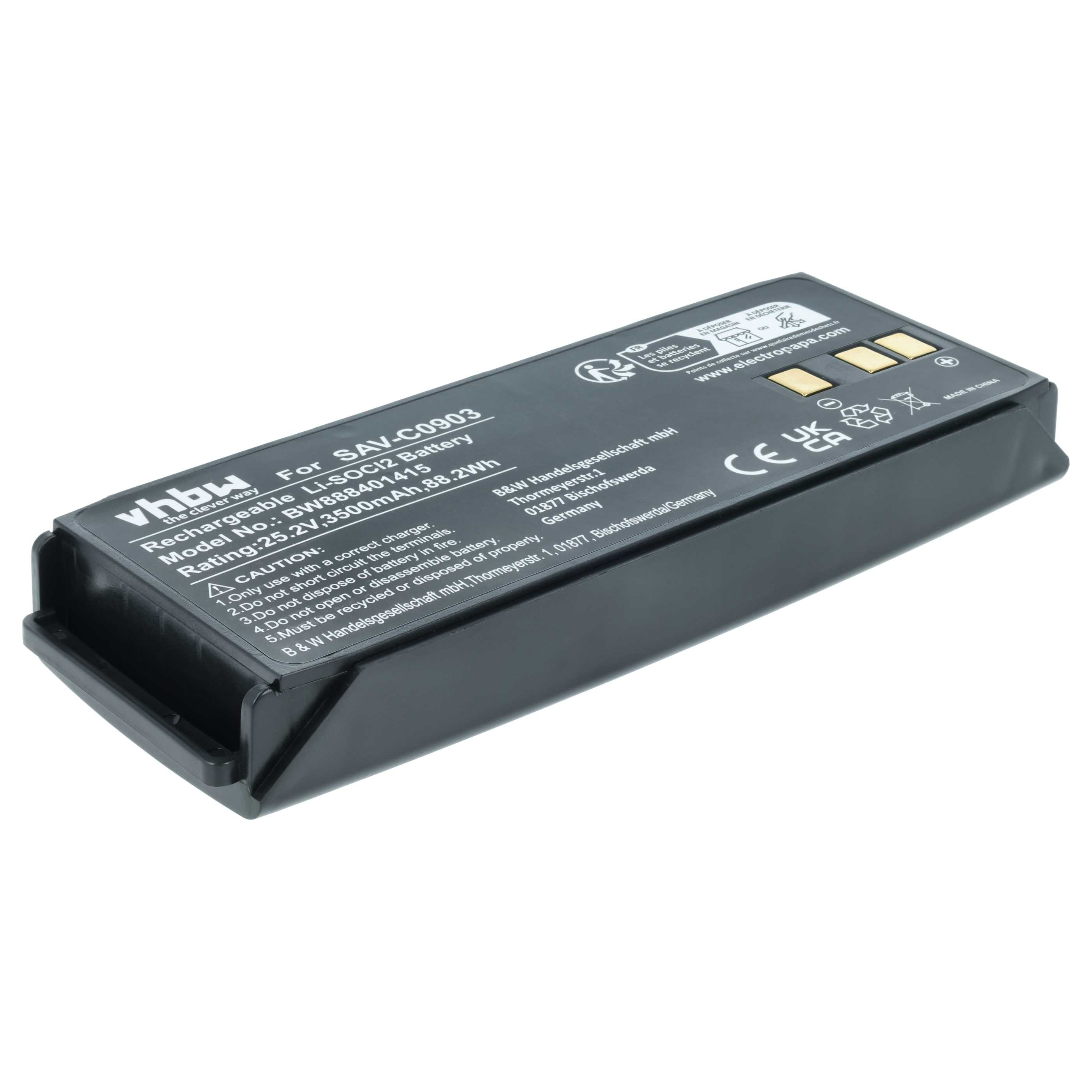 Pile remplace Saver One SAV-C0903 pour appareil médical Saver One - 3500mAh 25,2V Li-SOCl2