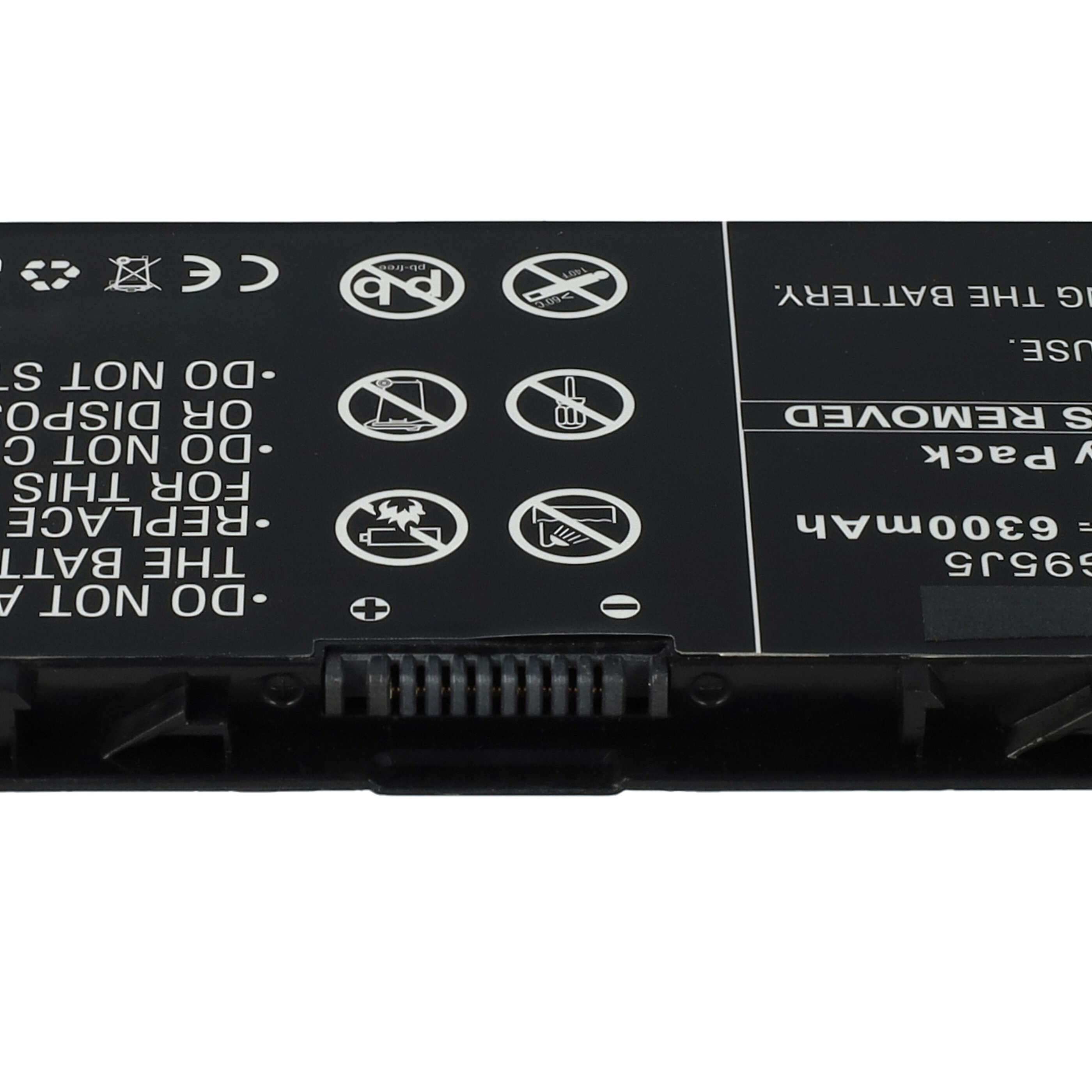Batería reemplaza Dell 3RNFD, FLP22C01, G95J5, V8XN3 para notebook Dell - 6300 mAh 7,4 V Li-Ion