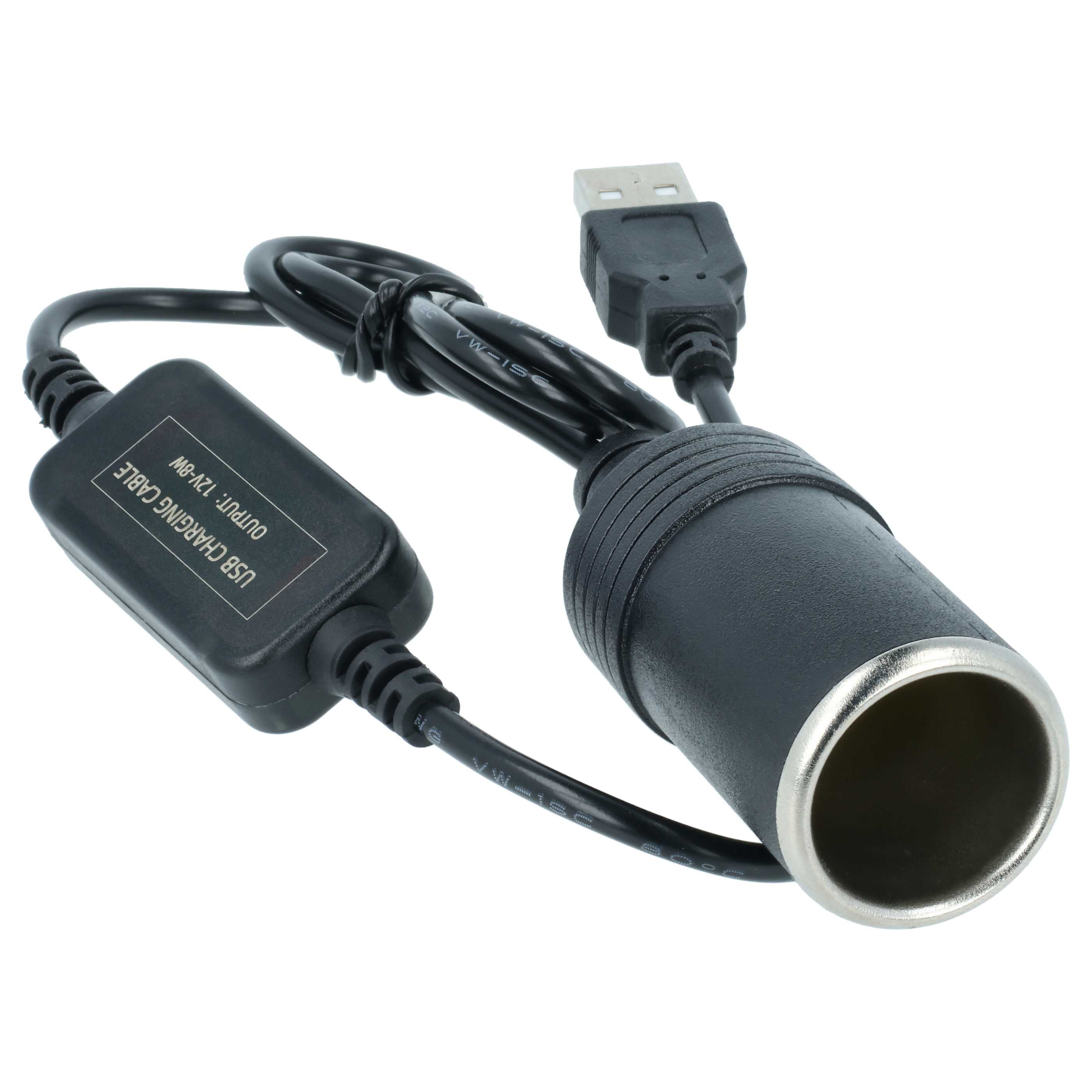 USB Zigarettenanzünder Adapter - 5V auf 12V Konverterkabel, USB-A auf 12V Buchse, 60 cm