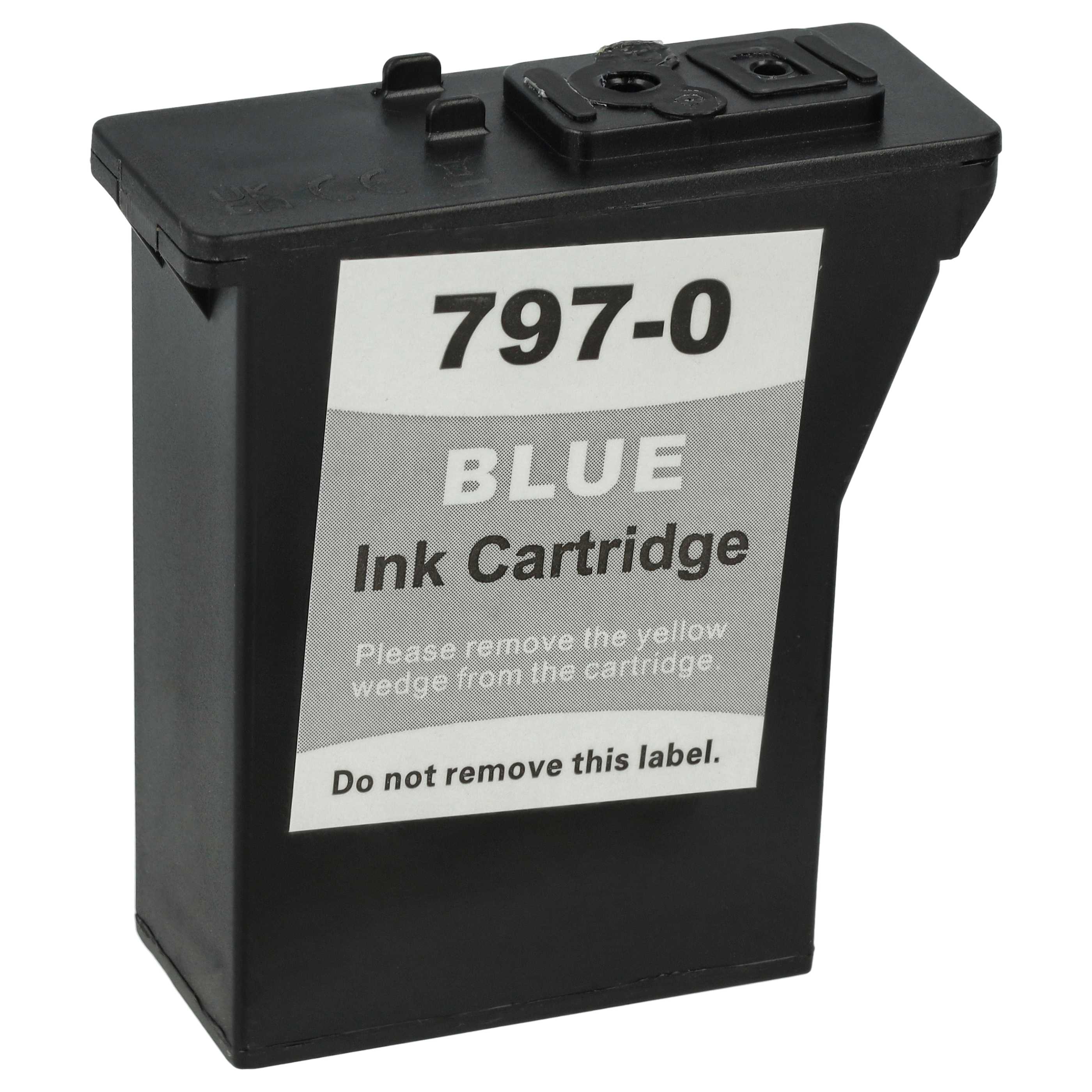 Ink Cartridge as Exchange for 797-0 blau for Pitney Bowes Printer - Blue 25 ml + Chip