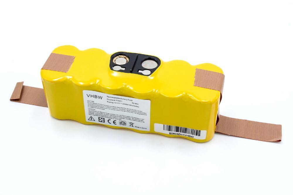 Batterie remplace 11702, 80501e, 80601, 68939, 80501, 4419696 pour robot aspirateur - 2000mAh 14,4V NiMH