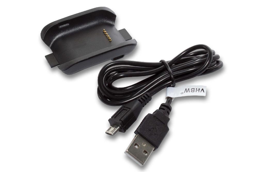 Cable de carga USB para smartwatch Samsung Gear AC187, V700 - negro 100 cm