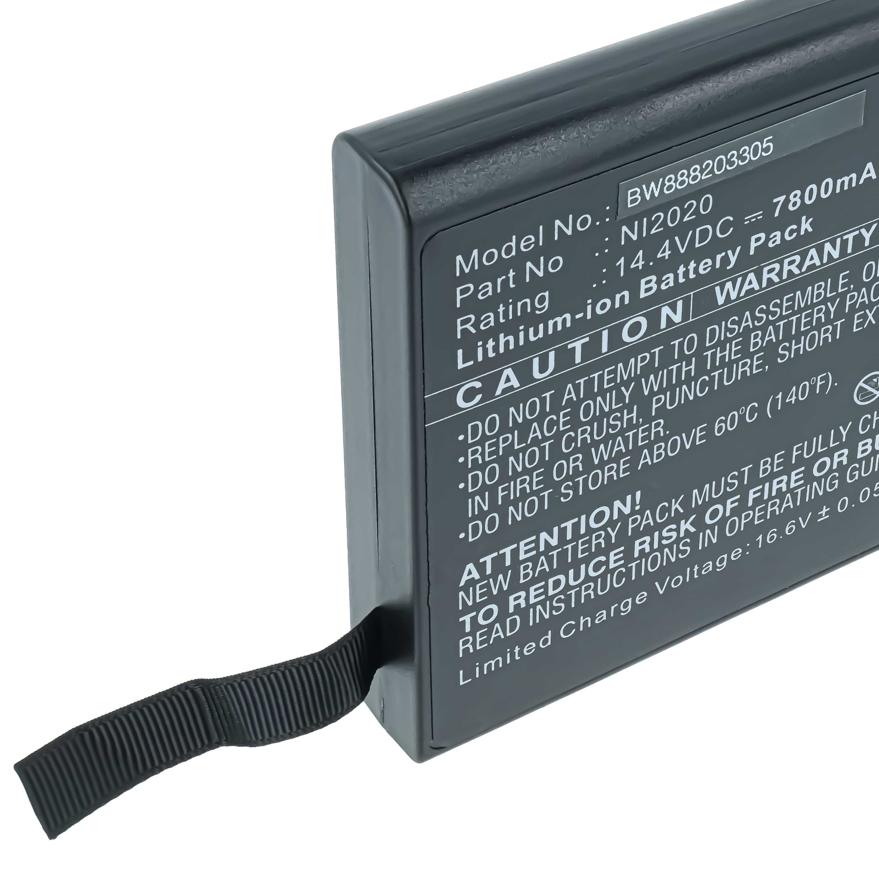 Batería reemplaza Inspired Energy NI2020A24, NI2020 para tecnología médica (7800 mAh, 14,4 V, Li-Ion)