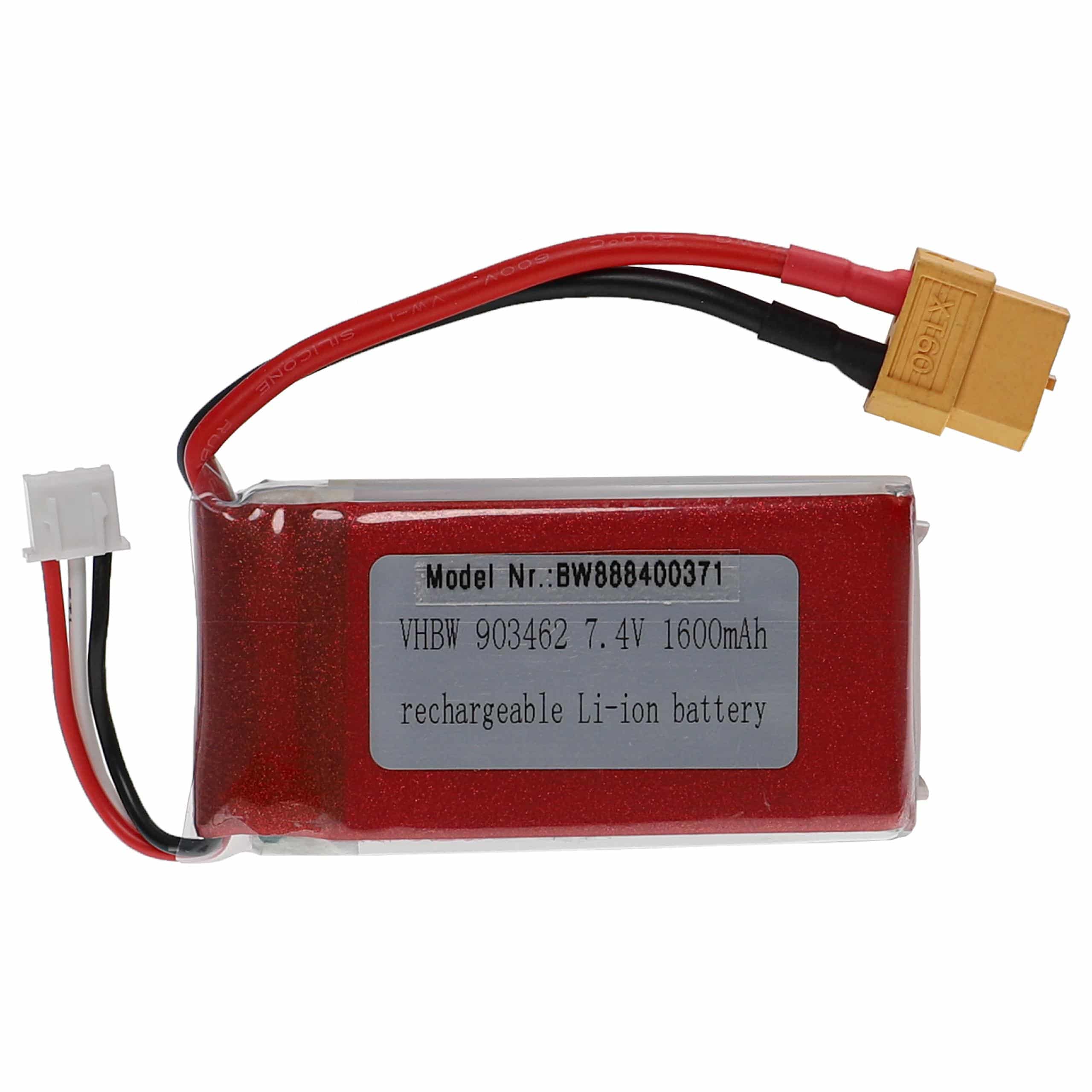 Batteria per modellini RC - 1600mAh 7,4V Li-Poly, XT60