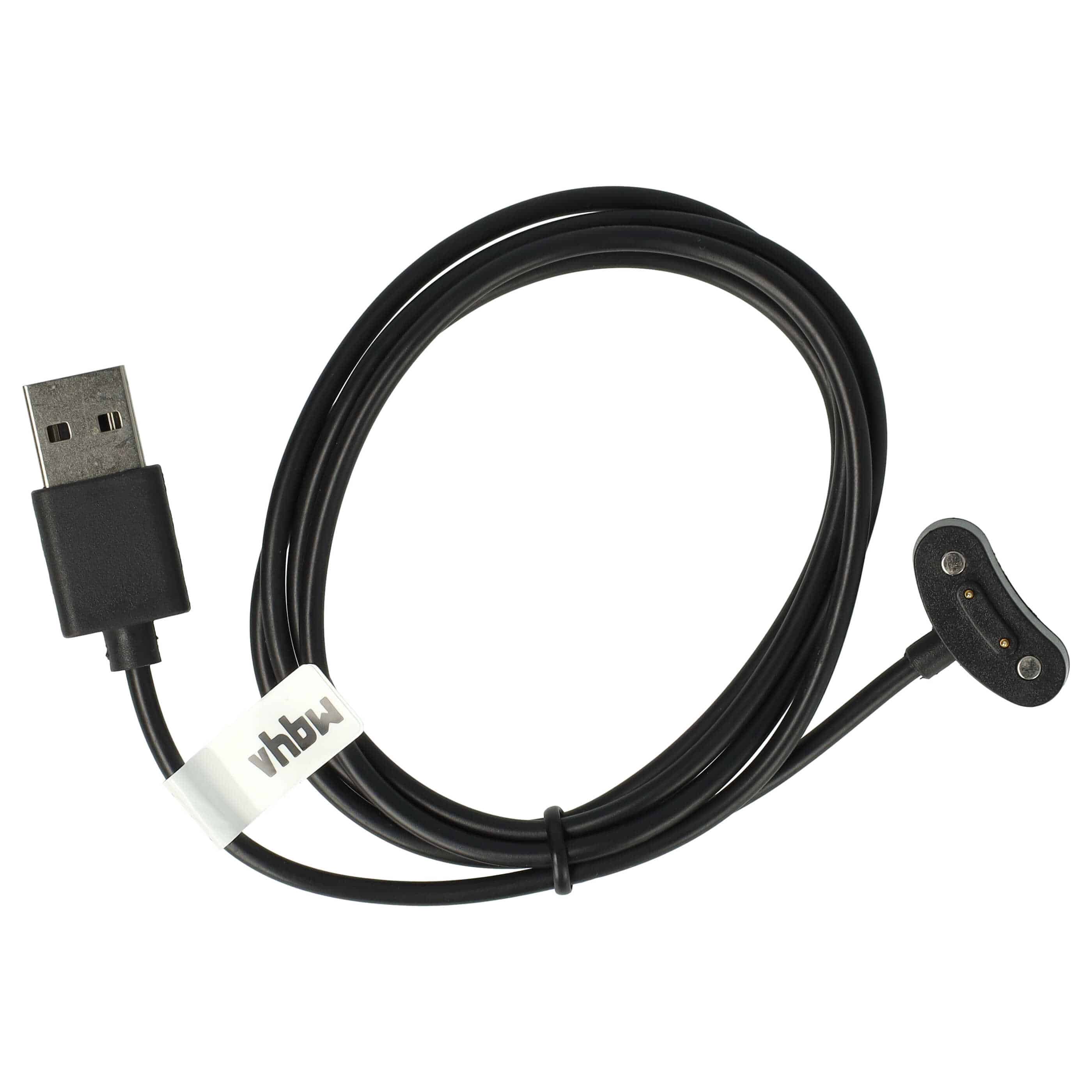 Charging Cable suitable for Mobvoi TicWatch E3 Fitness Tracker - USB A Cable, 100cm, black