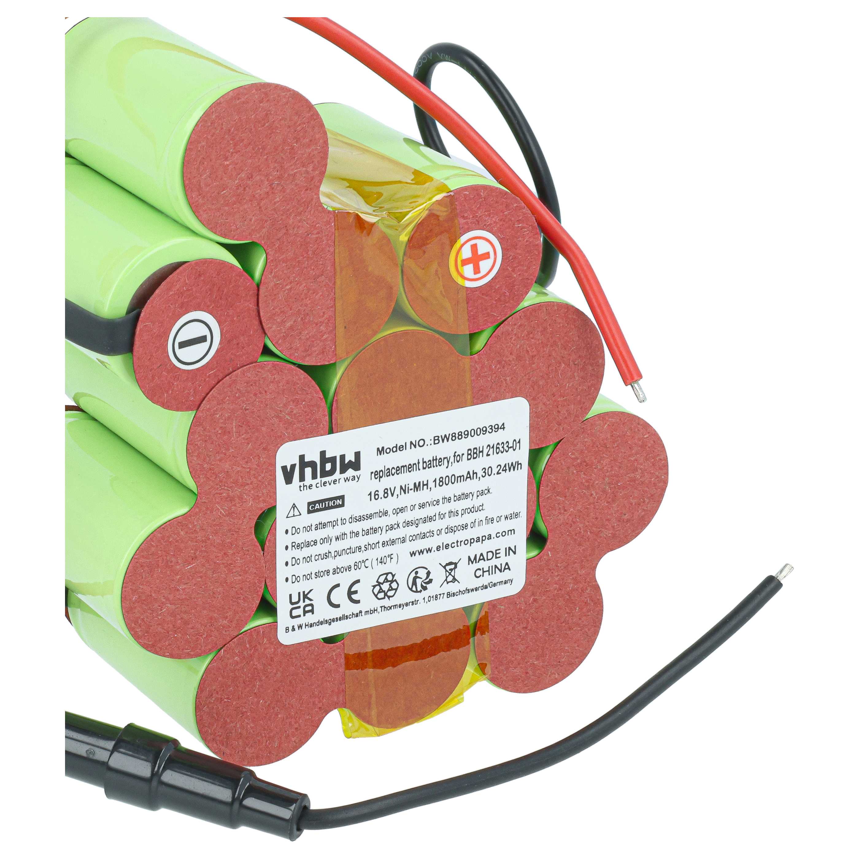 Akku für Staubsauger wie Bosch BBH 21633-01, ersetzt 11008880, Ni-MH, 16.8 V, 1800 mAh