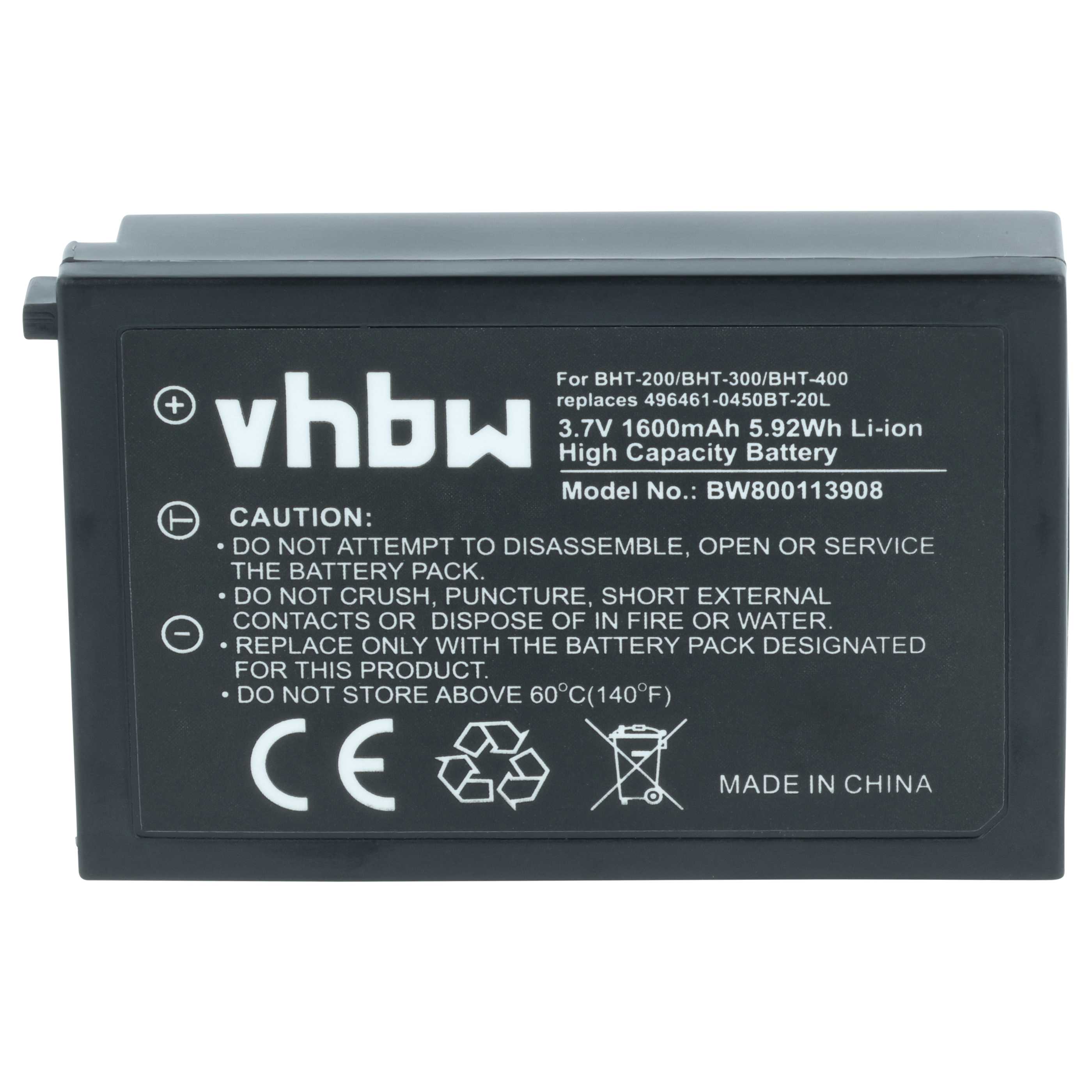 Batería reemplaza 496461-0450, 96461-0450, 496466-1130 para escáner código de barras (1600 mAh, 3,7 V, Li-Ion)