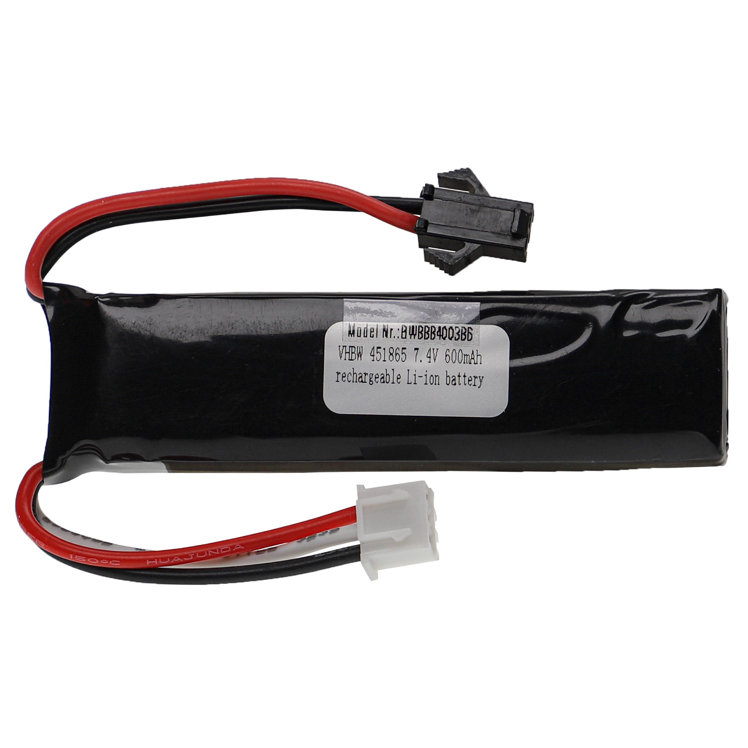 Batterie pour modèle radio-télécommandé - 600mAh 7,4V Li-polymère, SM-2P