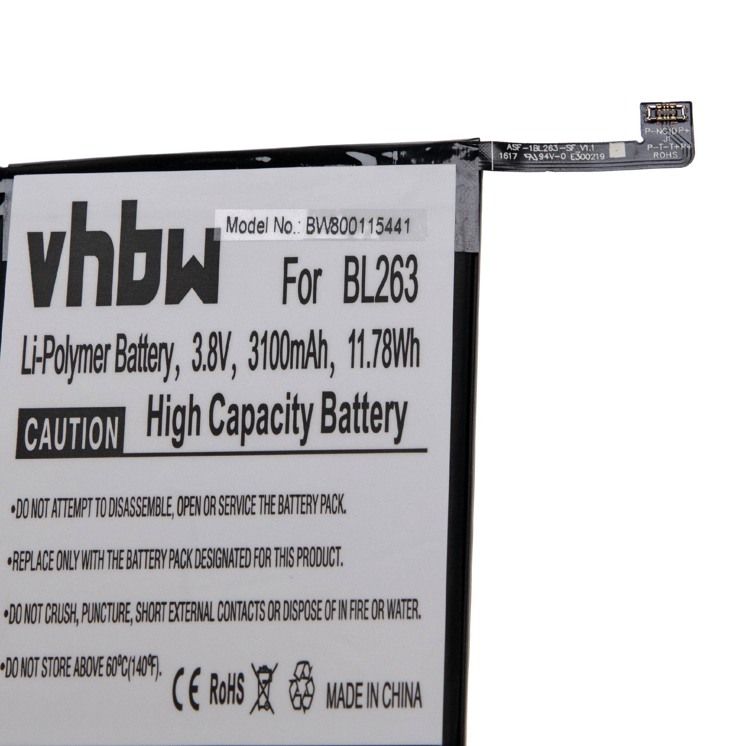 Akumulator do telefonu smartfona zamiennik Lenovo BL263 - 3100 mAh 3,85 V LiPo