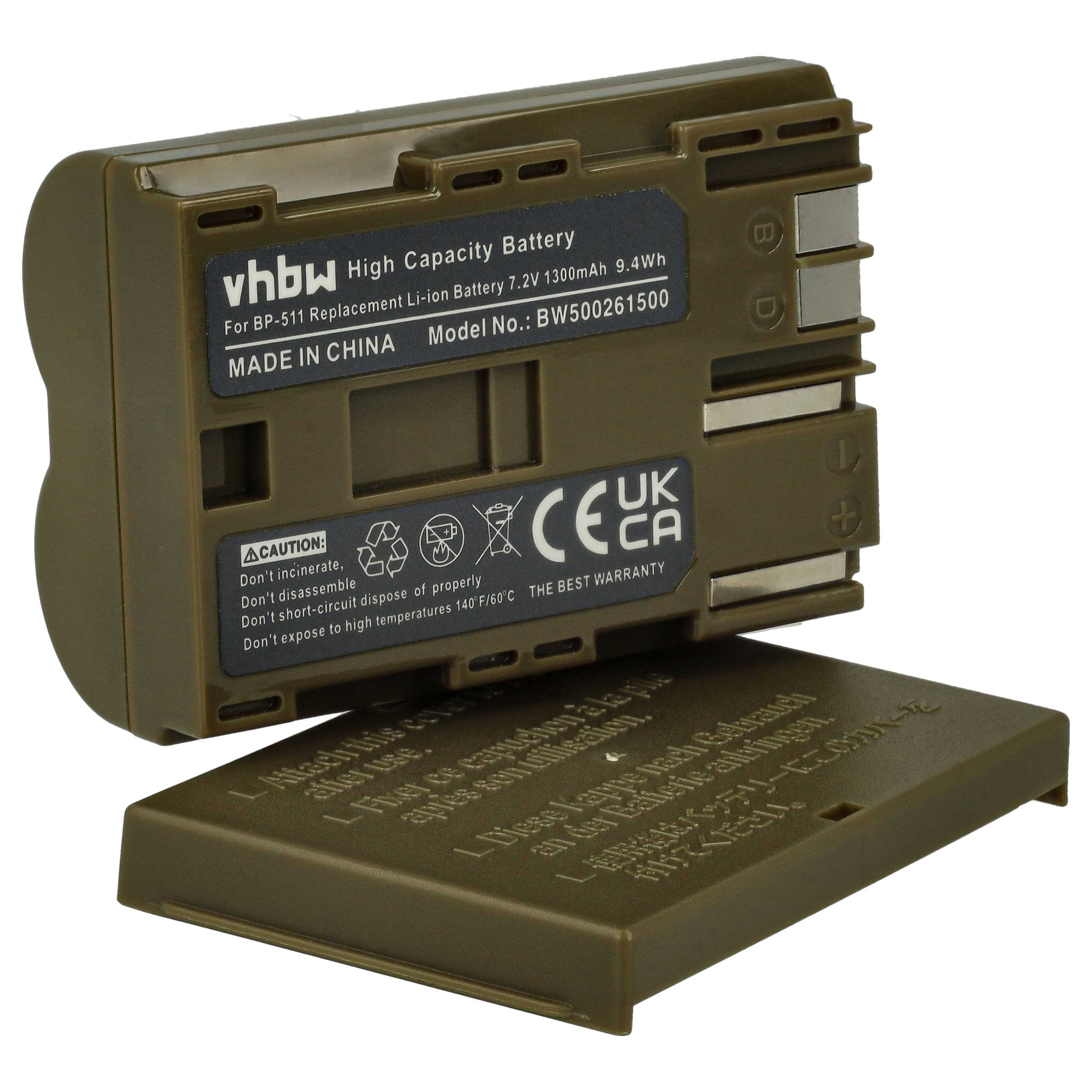 Akumulator do aparatu cyfrowego zamiennik Canon BP-508, BP-511A, BP-511, BP-512 - 1300 mAh 7,2 V Li-Ion