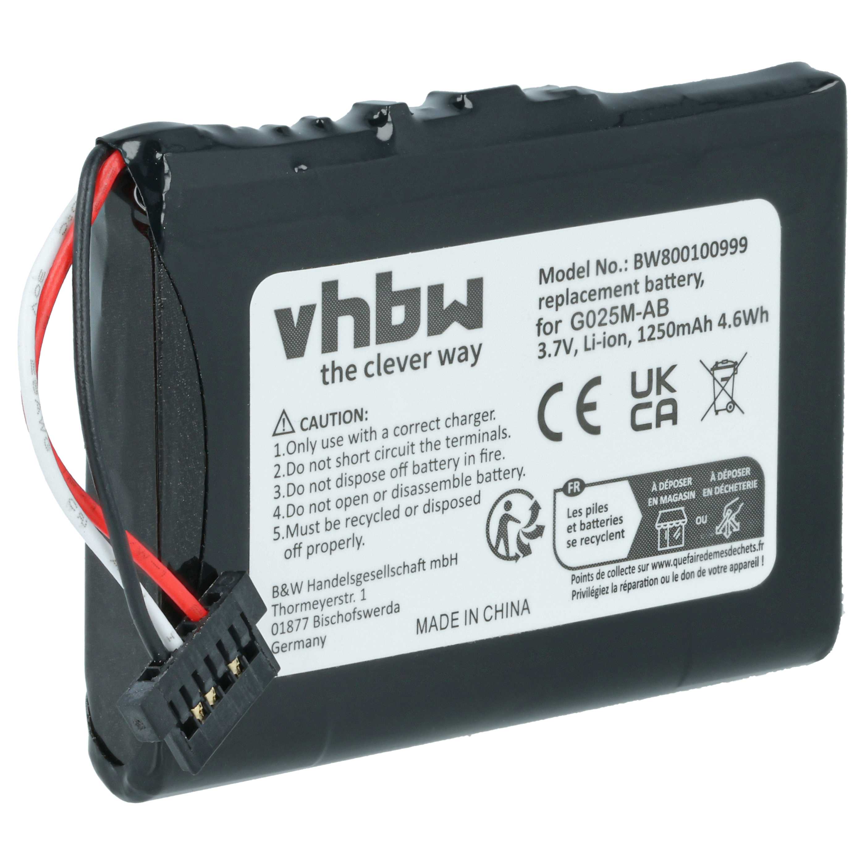 Batterie pour Becker Traffic Assist Highspeed 7934 navigation GPS - 1200mAh 3,7V Li-ion