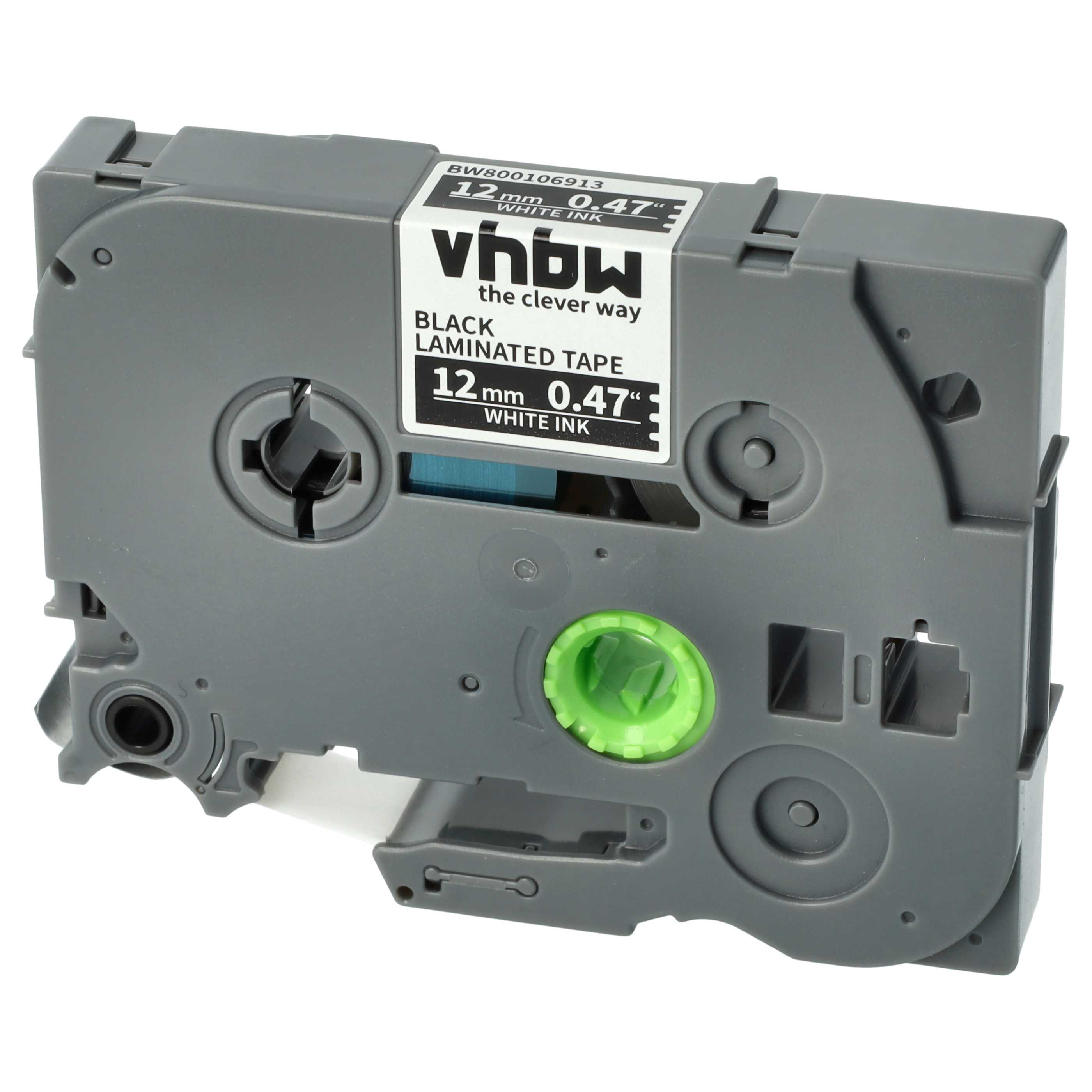 5x Label Tape replaces Brother TZE-335, TZ-335 - 12 mm White to Black