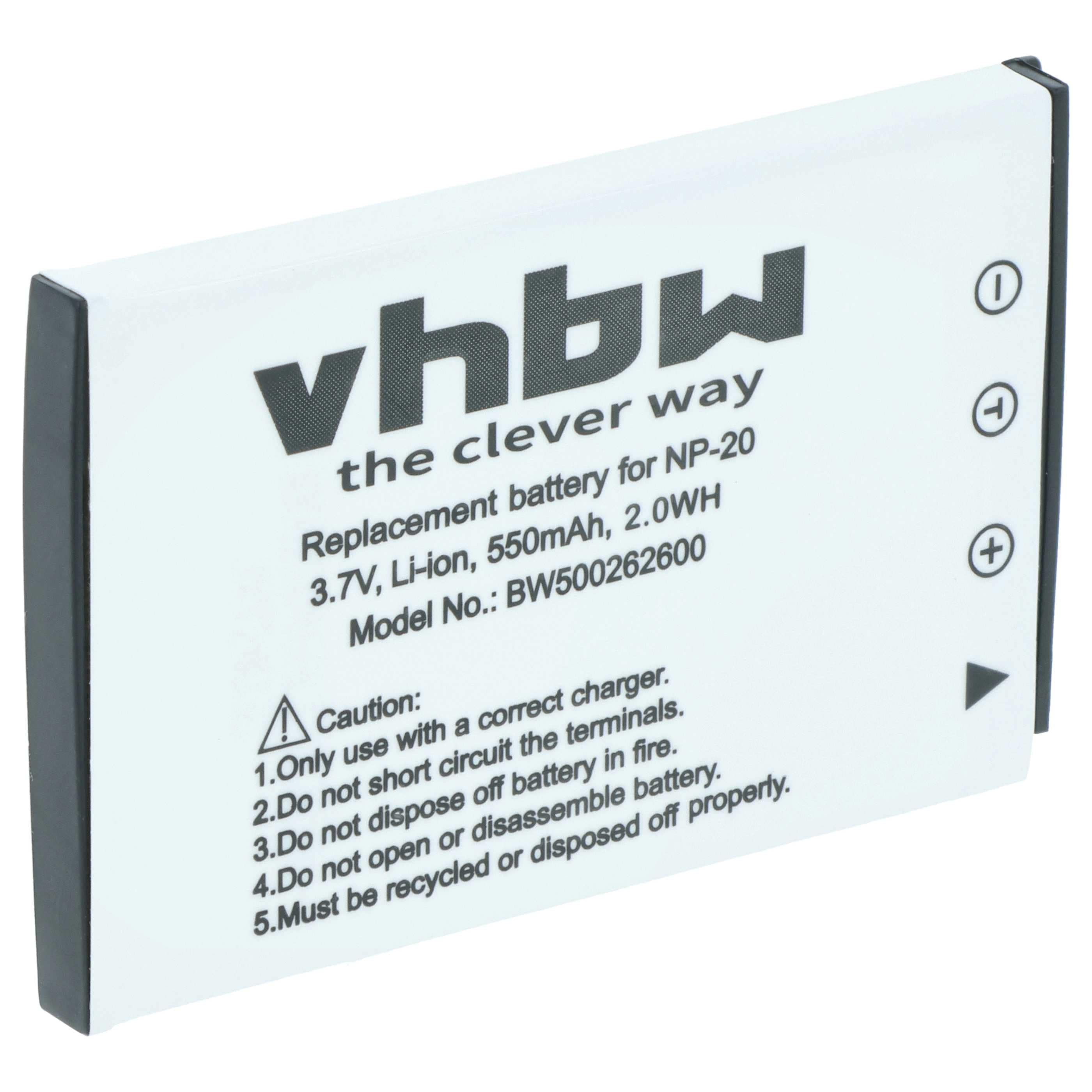 Battery replaces Casio NP-20DBA, NP-20 - 550mAh, 3.6V, Li-Ion