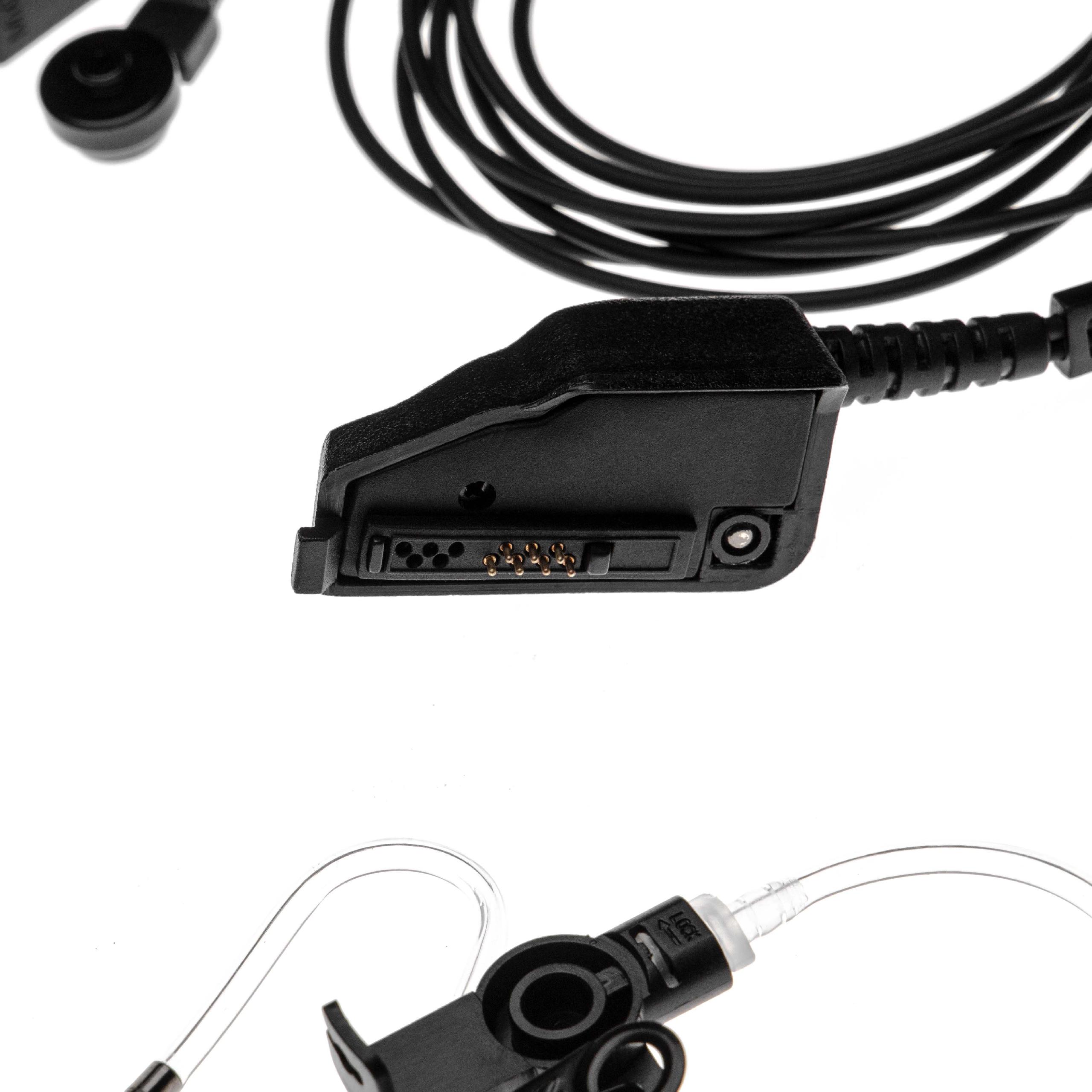 Oreillette de talkie-walkie pour Kenwood TK-2140E et autres - Avec microphone PTT + support clip, noir